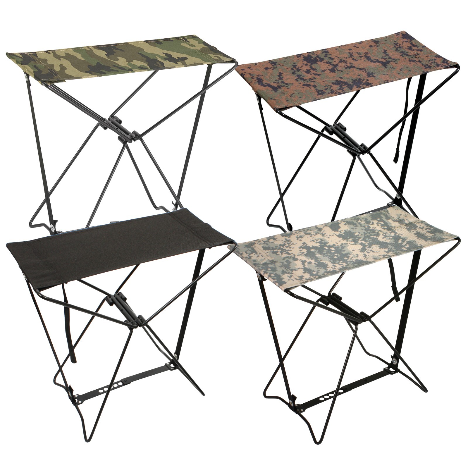 Folding Camping Stools – Camouflage Hiking Chair-Foldable Outdoor Stool w/ Bag