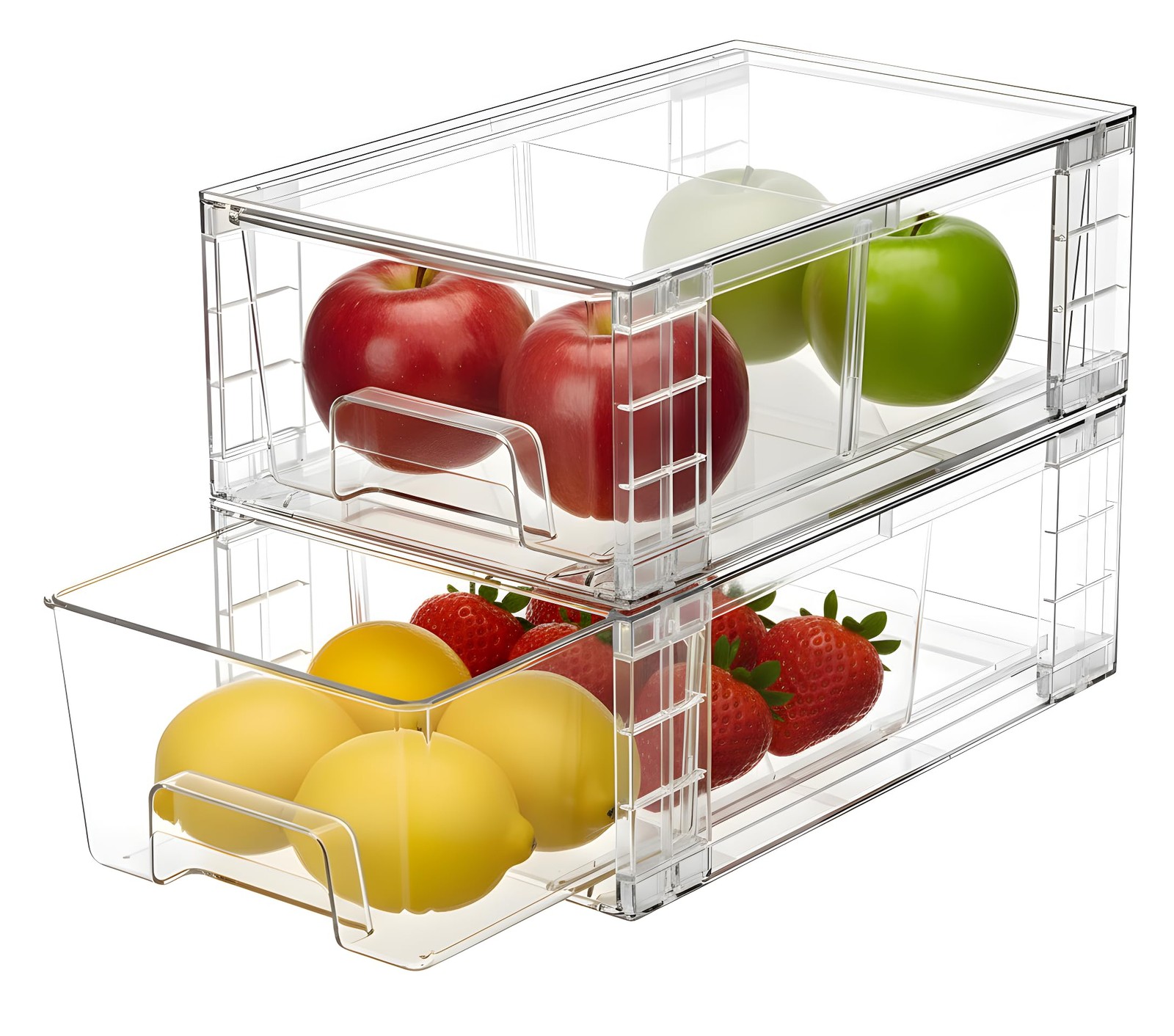 2 Pack Stackable Storage Drawers,Plastic Organizers Bins, Drawers Storage wit…