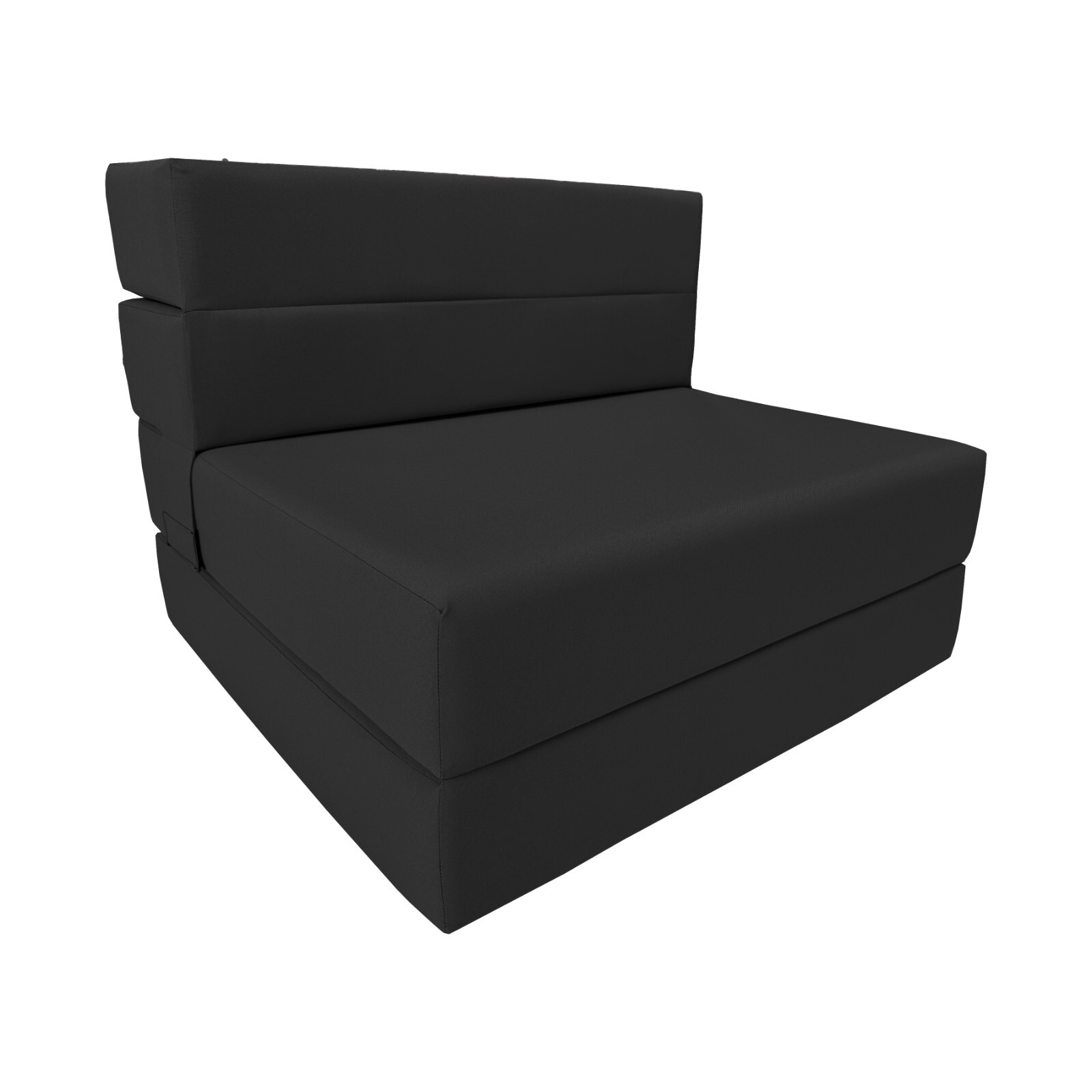 Lounger Folding Foam Mattress, Portable Sleepover Sofa Bed 6 x 32 x 80 Black