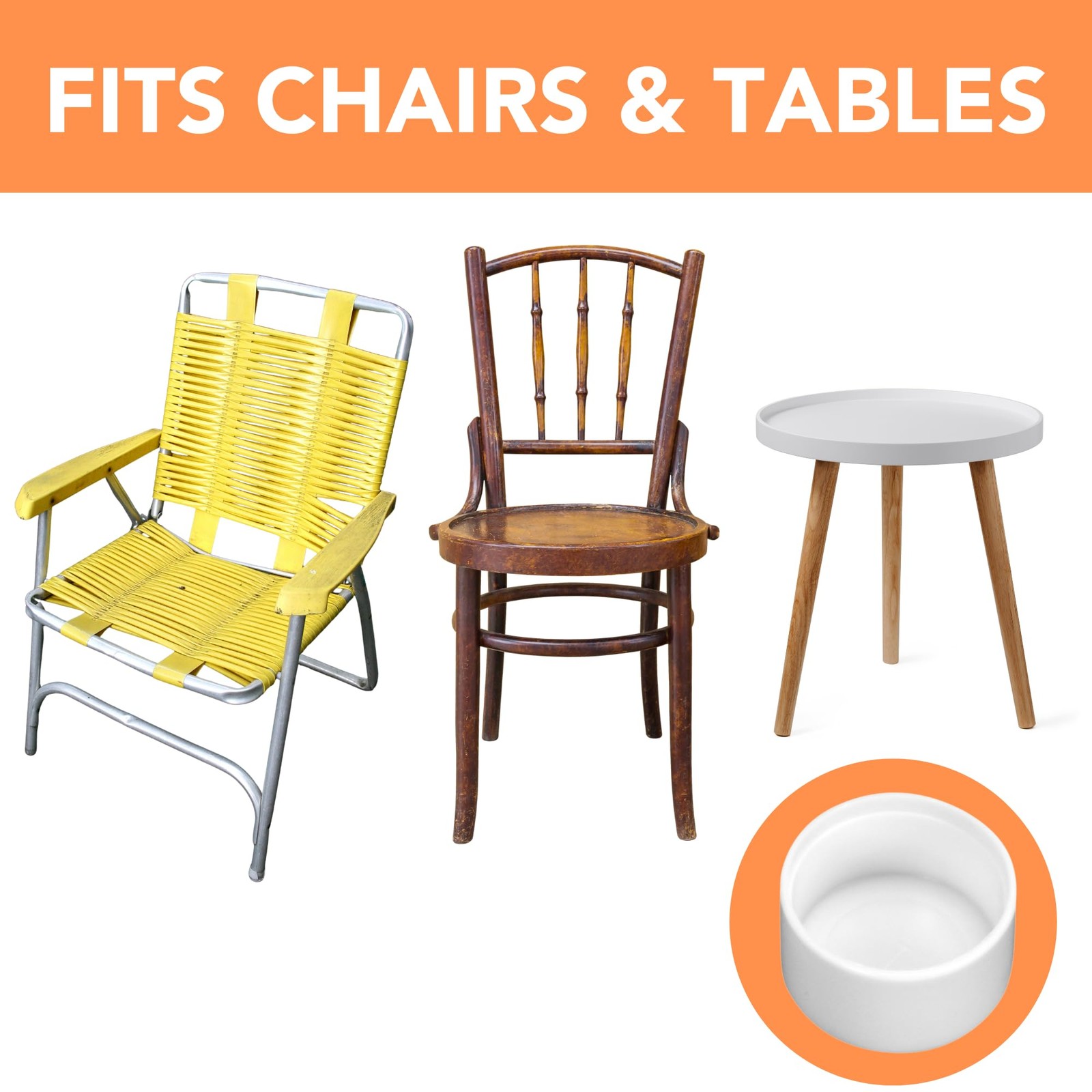 Hardware 12-Pack White 1 Inch Plastic Chair Leg Caps Floor Protectors Tips
