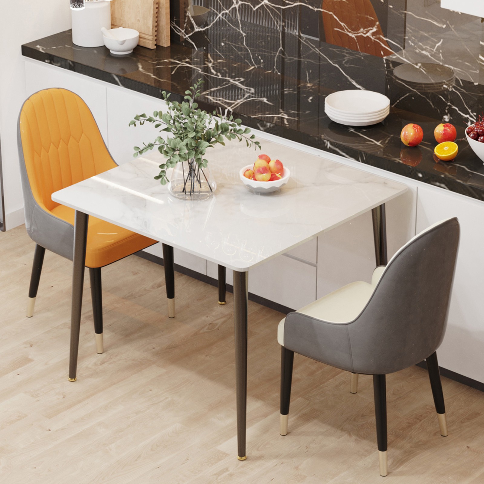 Dining Table Modern Sintered Stone Kitchen Table High Hardness &Easy Maintenance