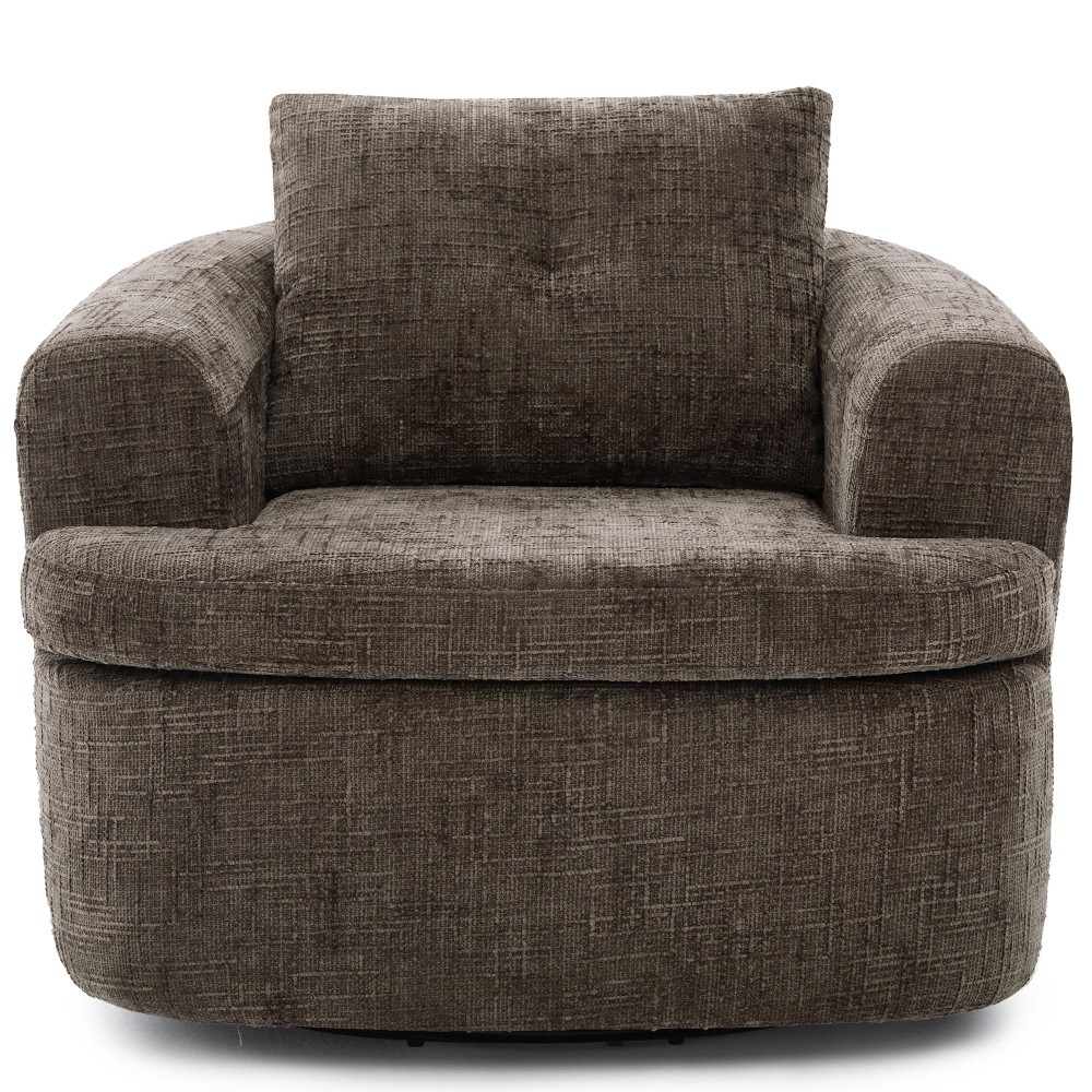 36.6 in Swivel Round Chair with Duallayer Cushion Design for Living Room Bedroom