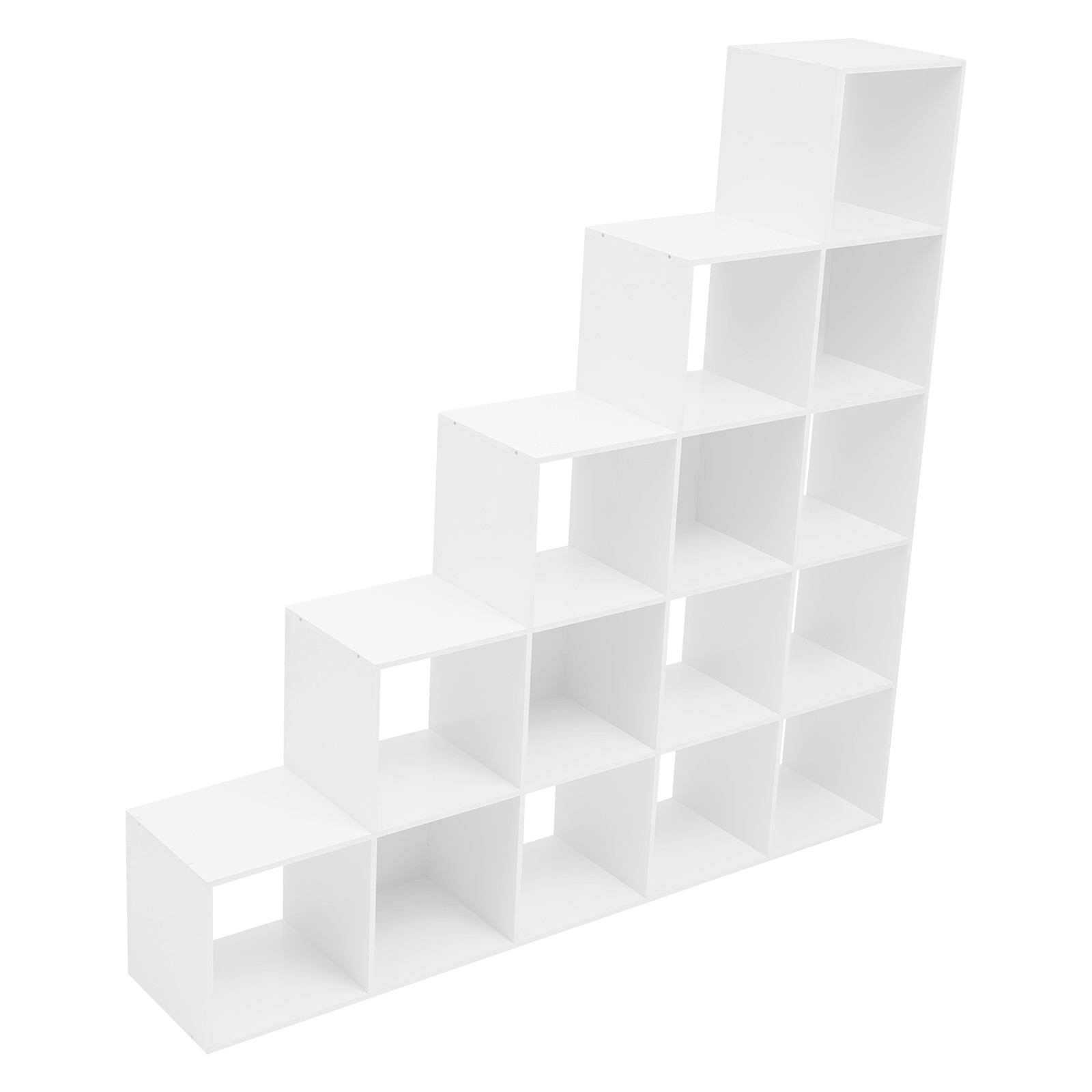 15-cube Ladder Cube Storage Bookcase, L-shaped Corner Shelf For Home&Office
