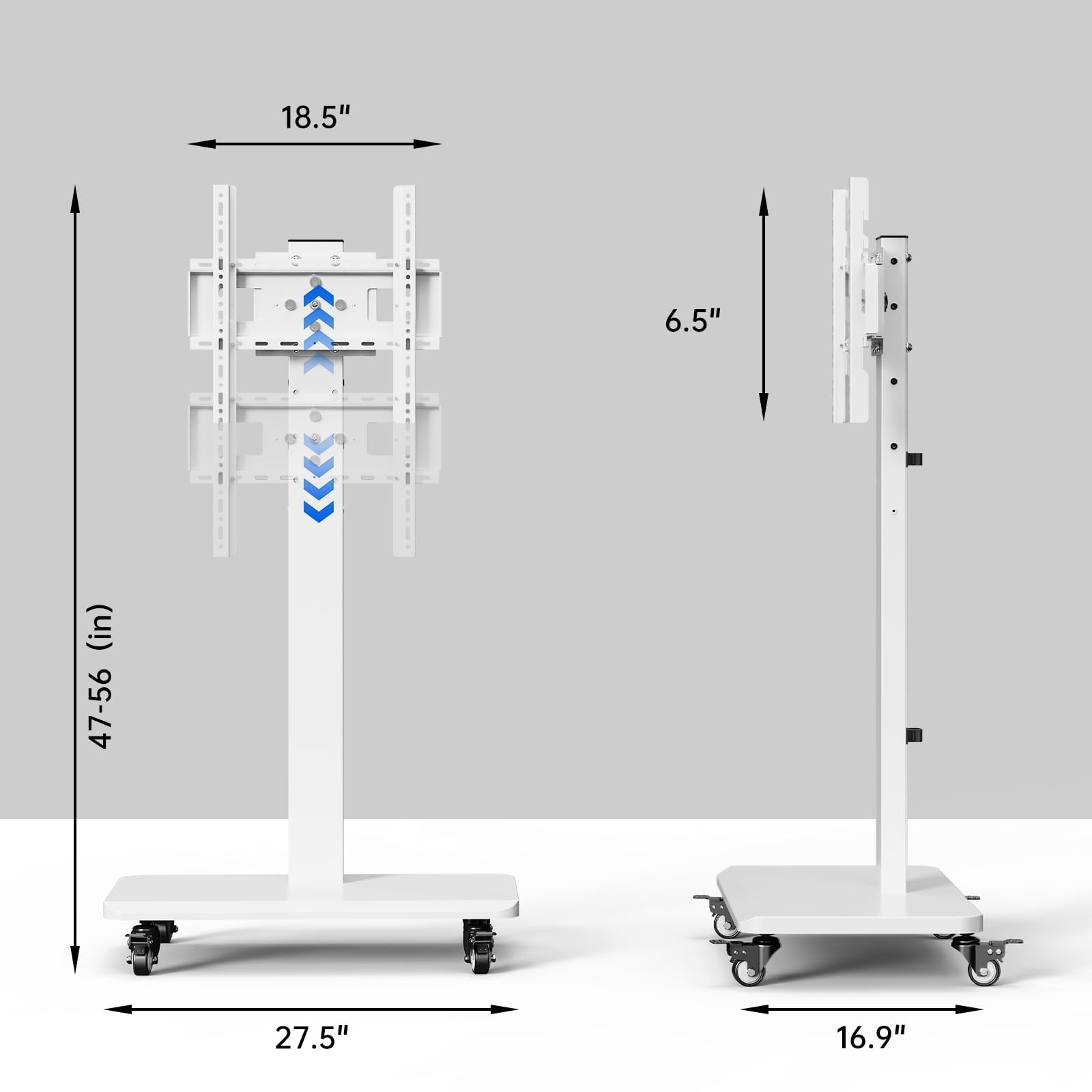 Mobile TV Cart with Wheels.Rolling TV Stand for 26 to 65 Inch Flat Panel Scre…