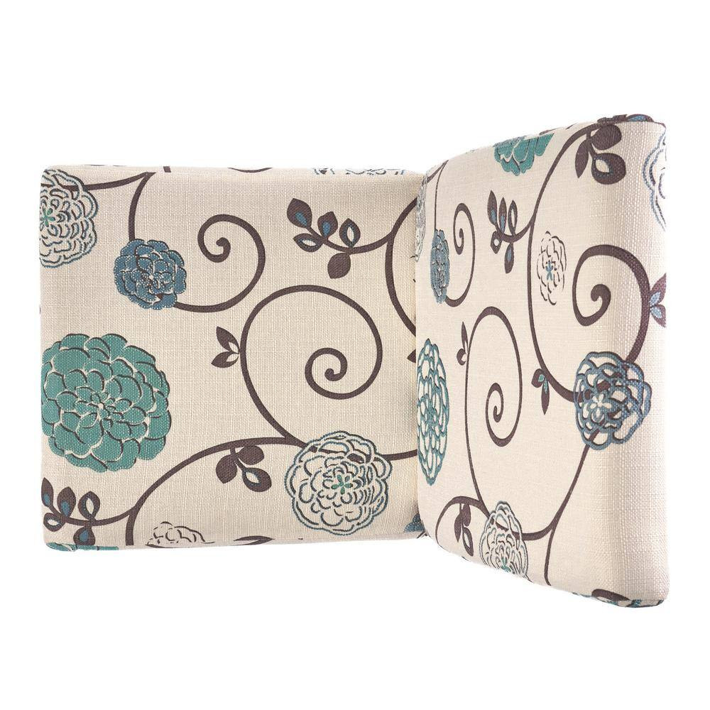 Pertica Light Beige with Blue Floral Fabric Upholstered Dining Chair (Set of 4)