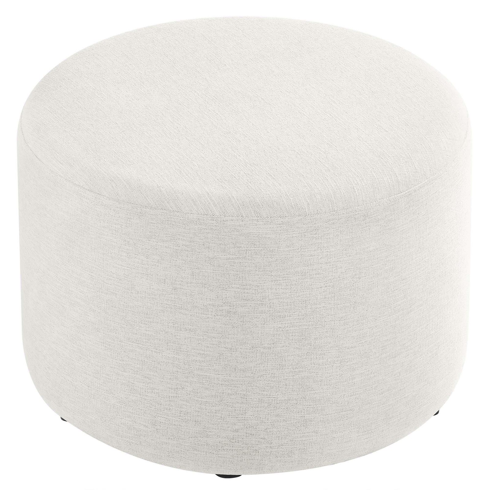 Callum Large 23″ Round Woven Heathered Fabric Upholstered Ottoman