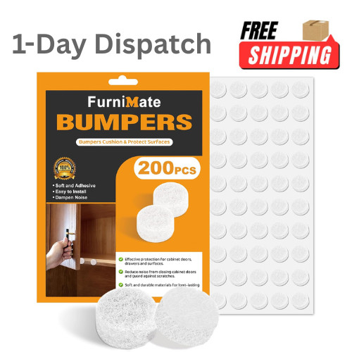 .200PCS Felt Cabinet Door Bumpers 3/8″ Self Adhesive Pads Furniture Protectors