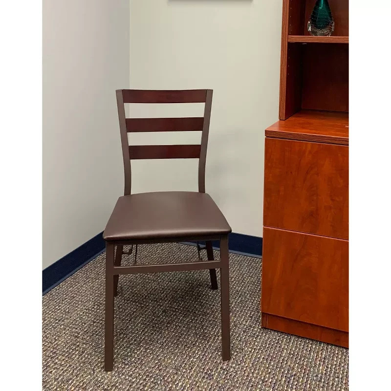 Peakform Wood Ladder Back Padded Folding Chairs (10 Chairs)