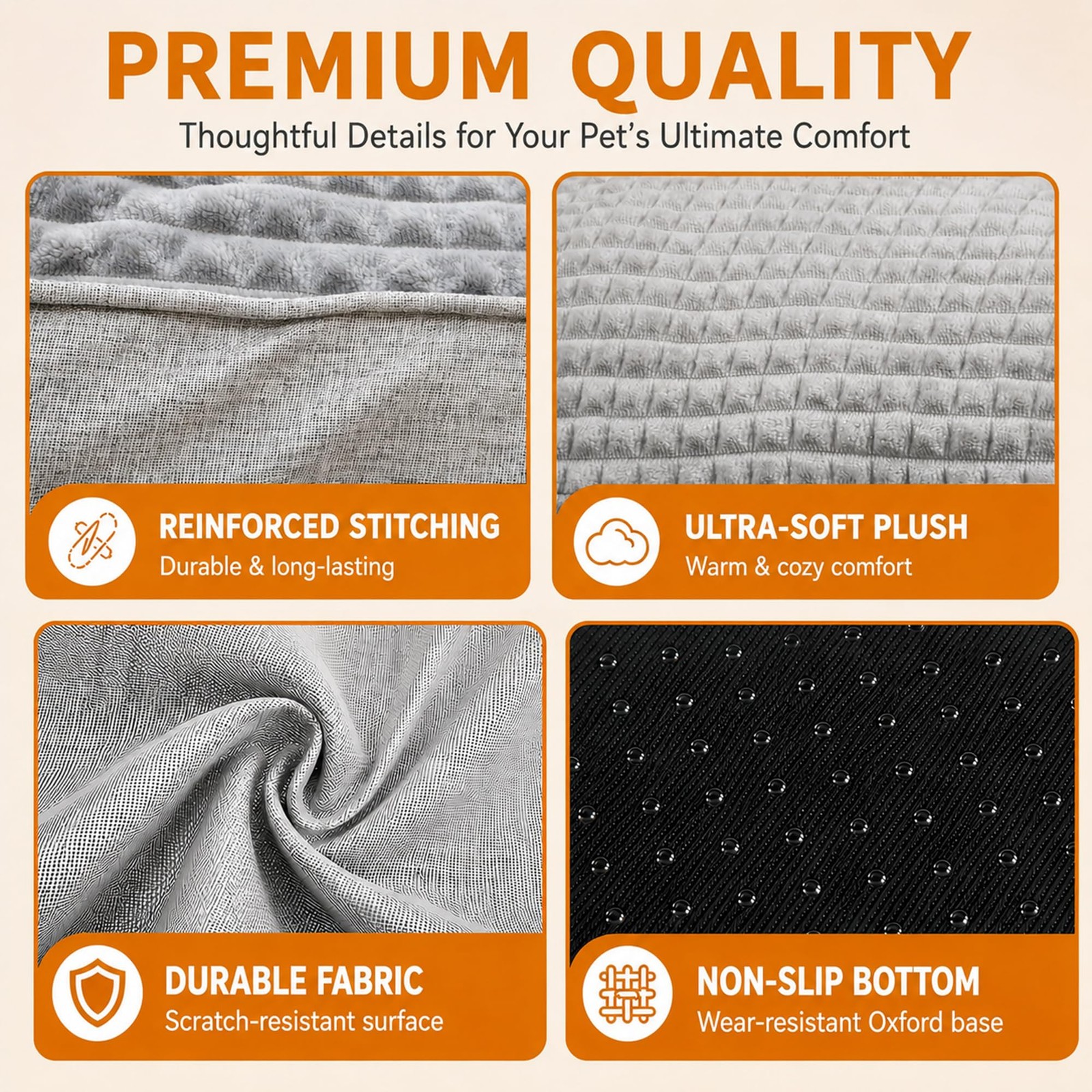 Nofkynoxa Large Dog Bed Orthopedic Dog Sides Extra Thick Soft Orthopedic Dog