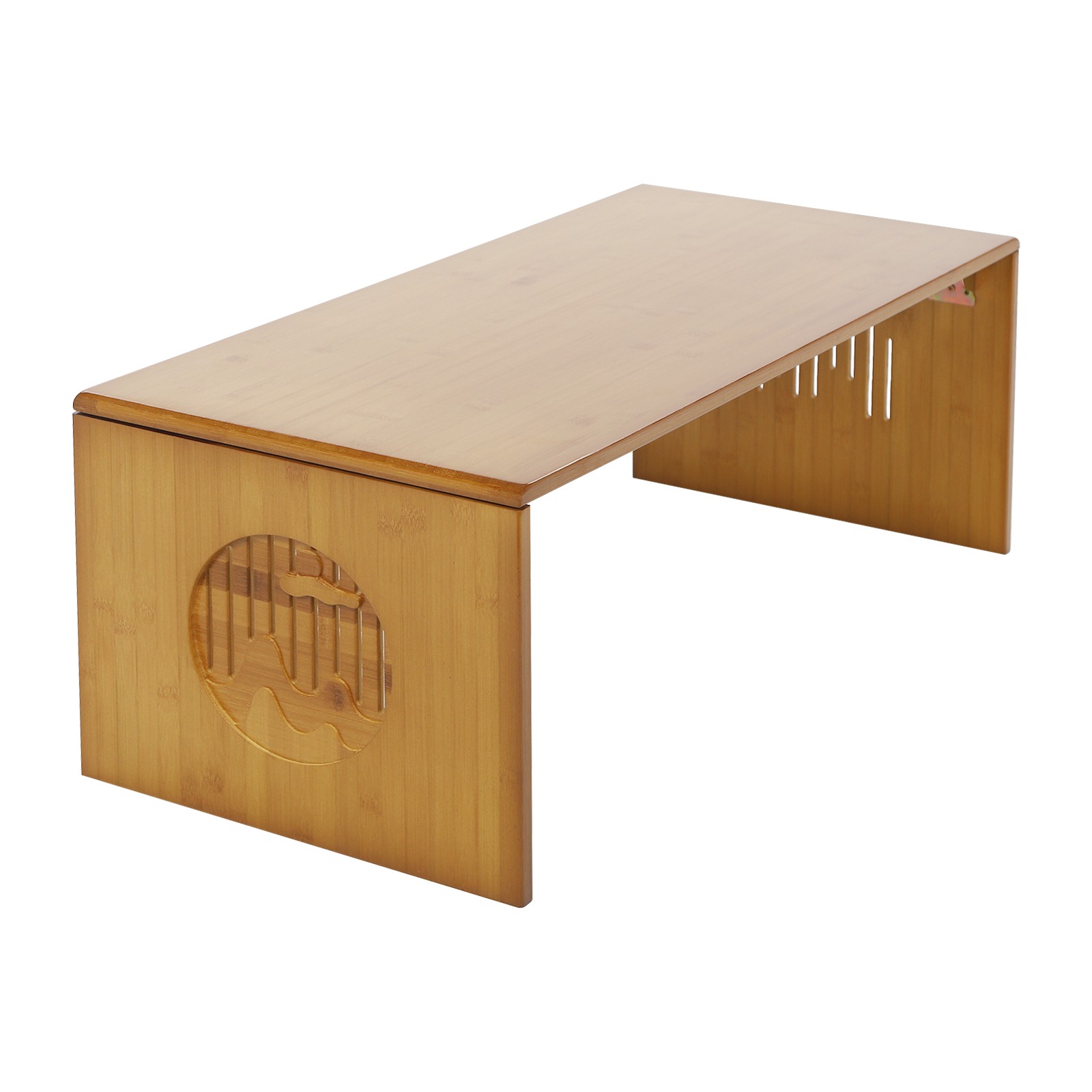 Tawny Foldable Floor Table Bamboo Folding Coffee Table Without Assembly 13.22lbs