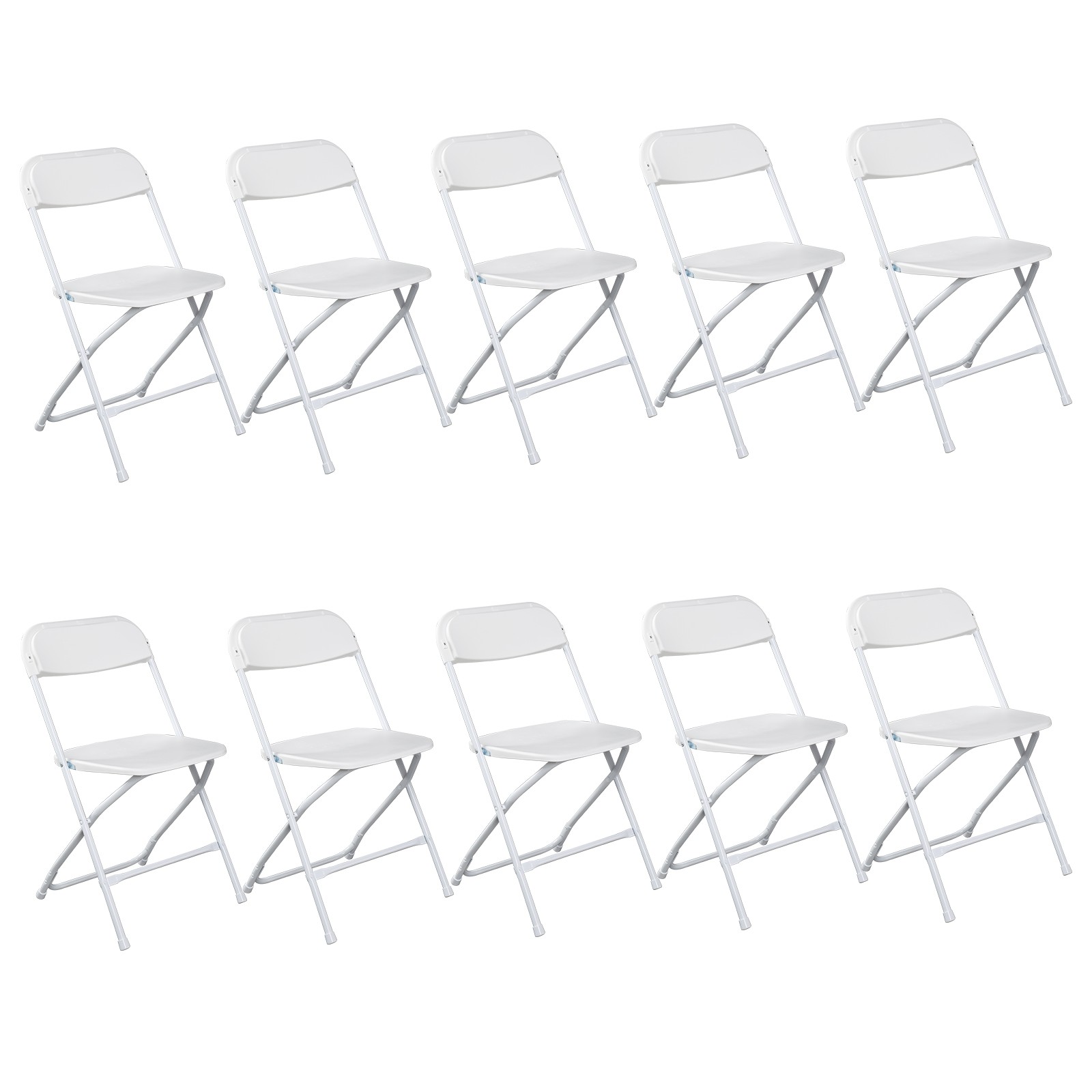 10pcs Plastic Folding Garden Chair White Injection Molding Classic