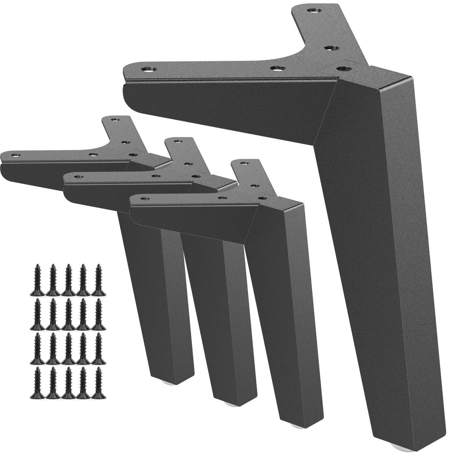 4 inch Furniture Legs,Heavy Duty Black Metal Feet for Sofa/Cabinet/Couch, Set…
