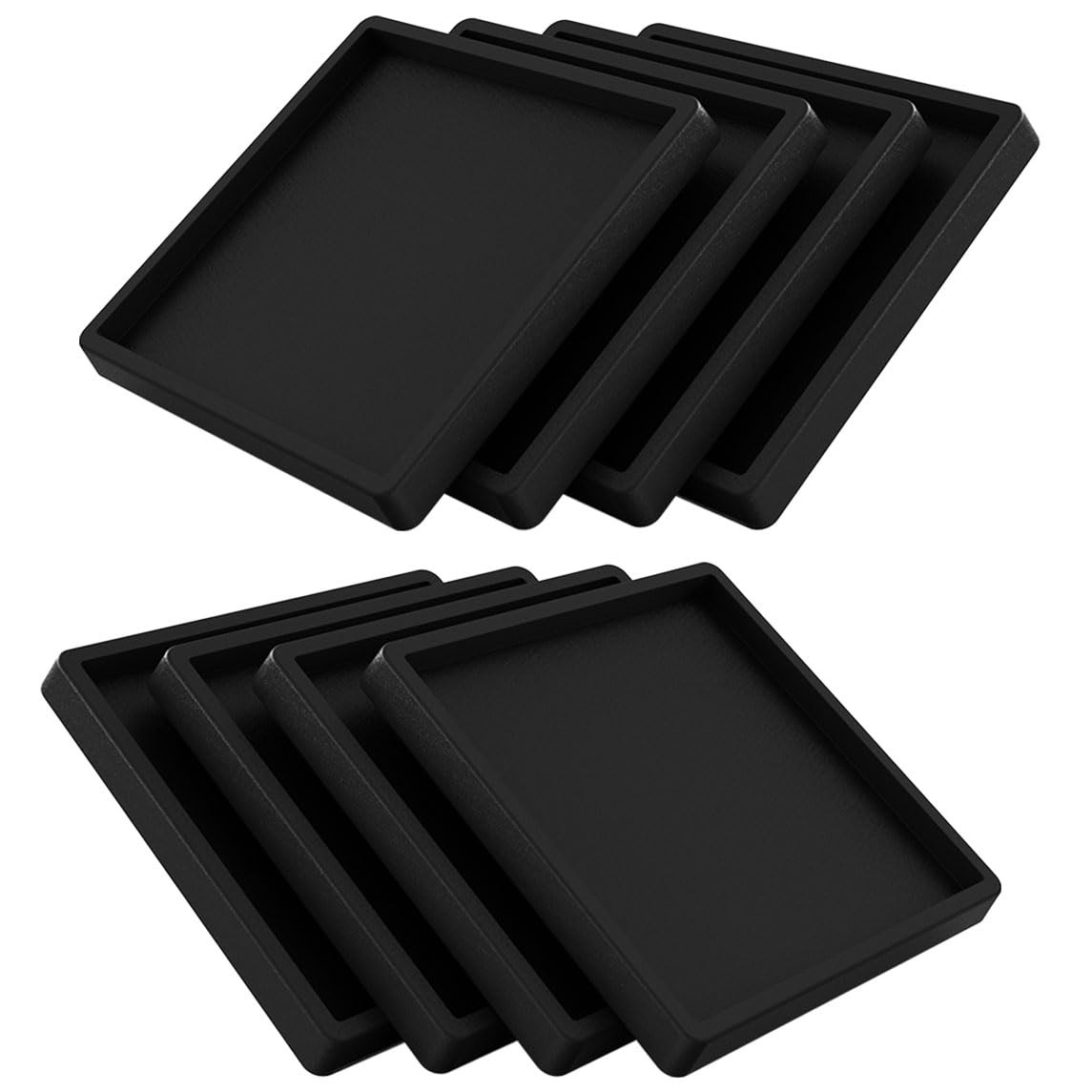 8Pack Black 3.5In Non Slip Furniture Leg Floor Protector Pads