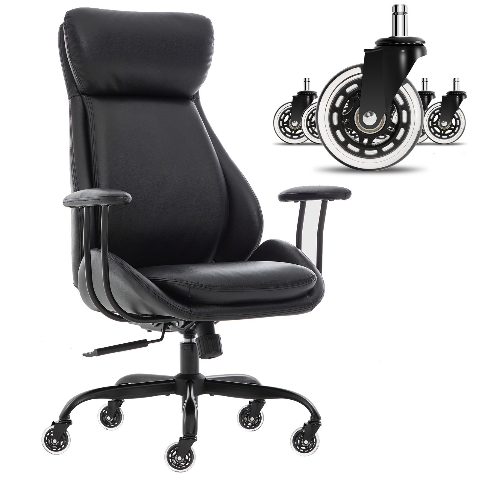 500lbs Ergonomic Computer Chair,with Lumbar Support ,Adjustable Height & Recline