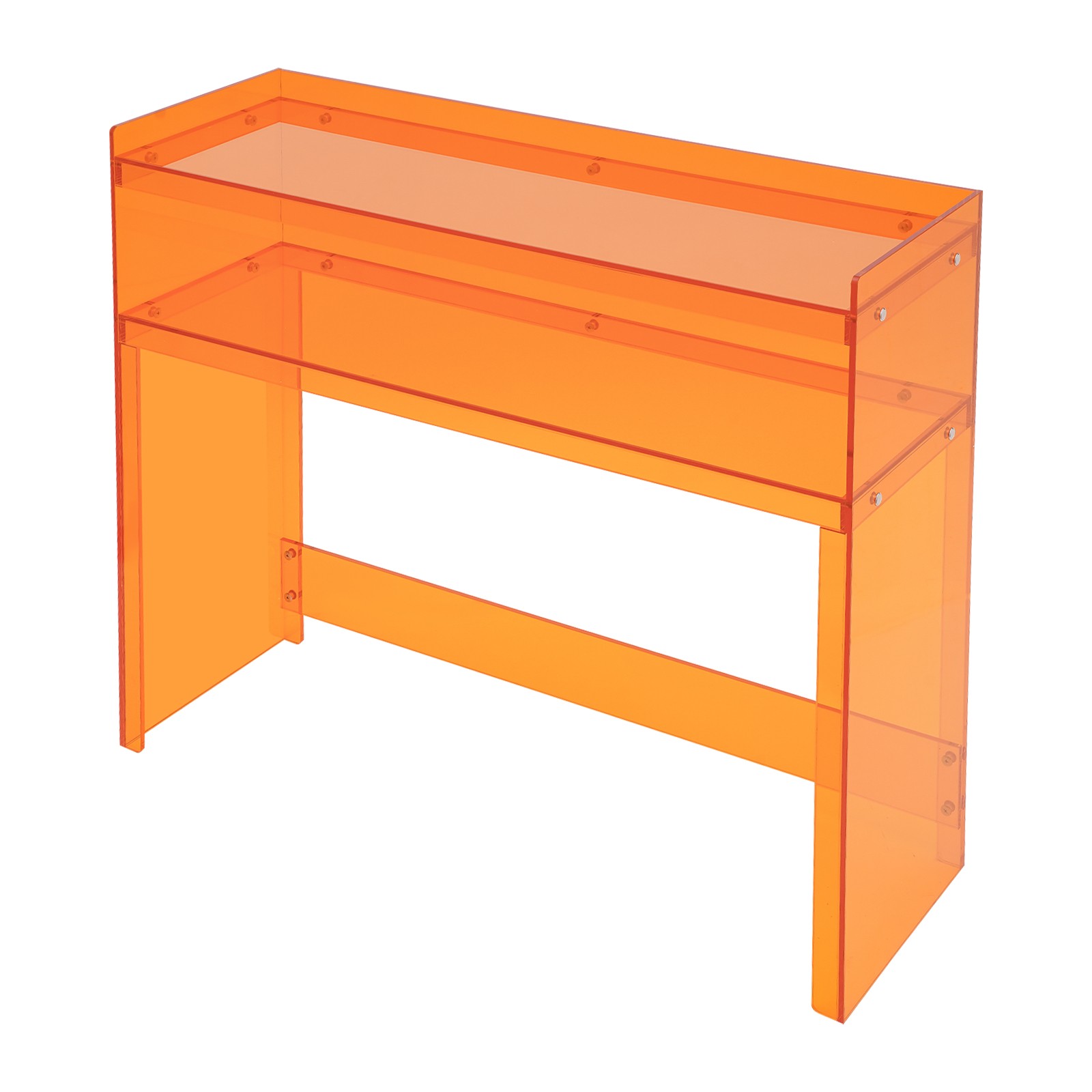 NEW Acrylic Desk Small Entryway Table with Open Shelves Entry Table 100*30*80cm