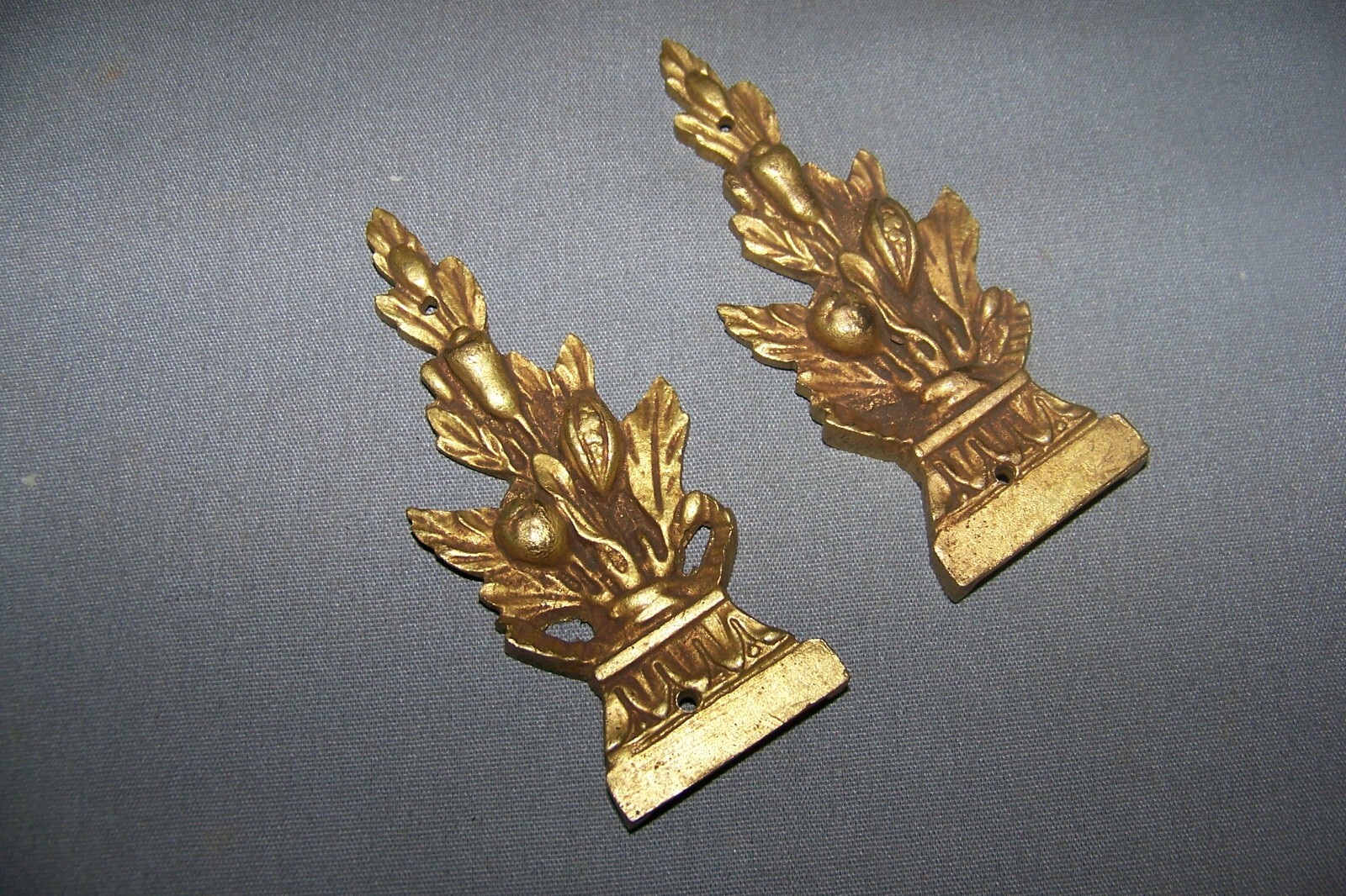 Two, SMALL, Vintage, Solid Brass, Decorative Ormolu – See Tone Description