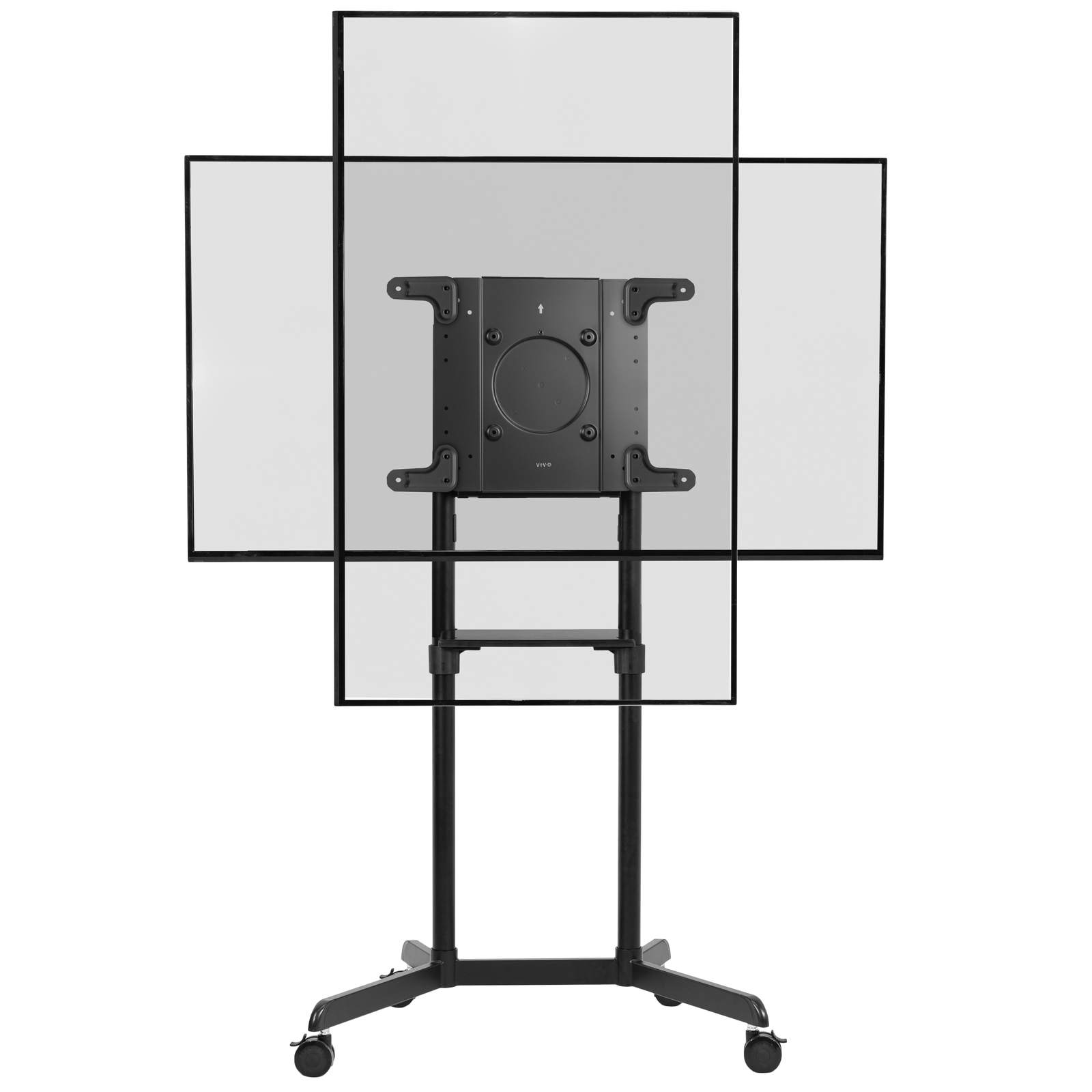 VIVO Black Mobile Portrait to Landscape TV Cart for 32″ to 88″ Flat Screens