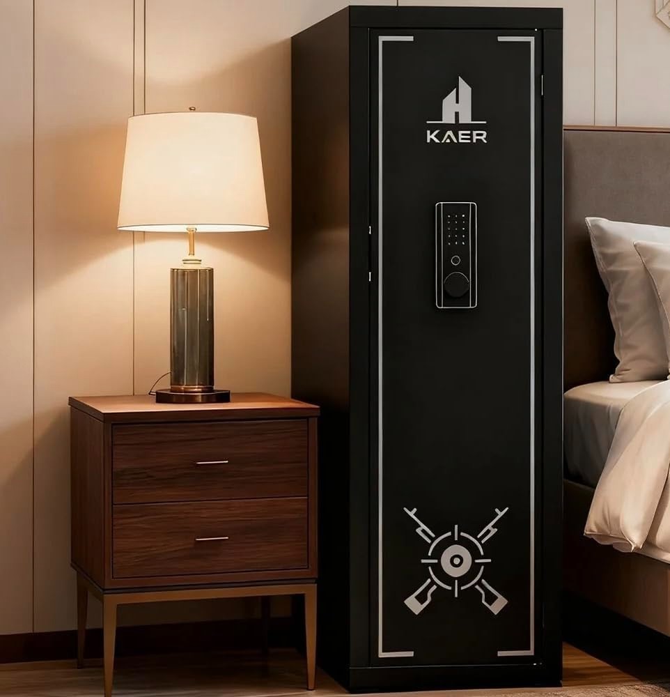 13-15 Gun Rifle Safe Biometric Anti-Theft Heavy Duty Long Gun Cabinet with Alarm