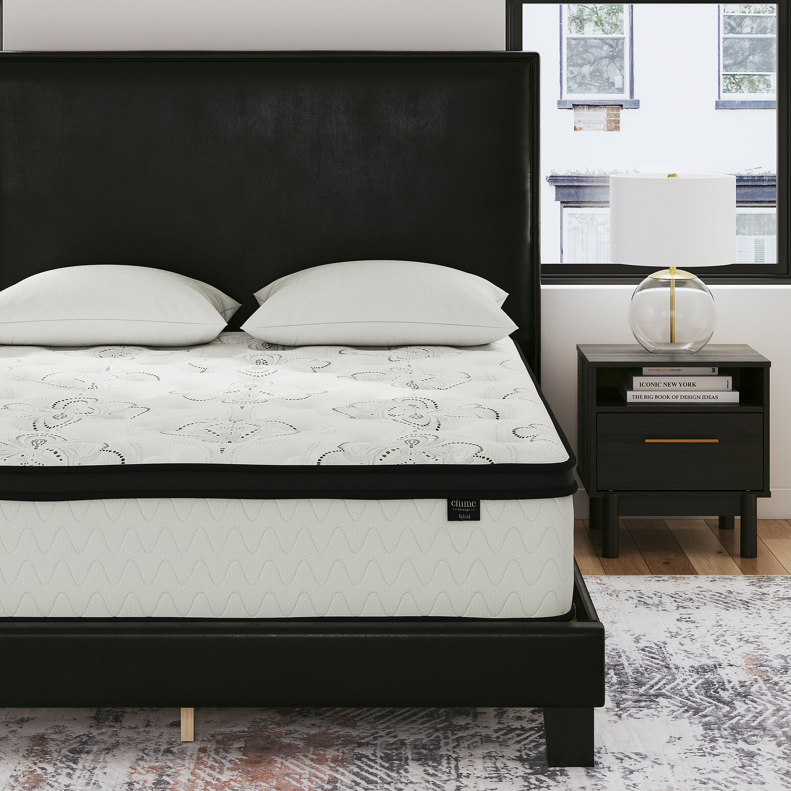Signature Design by Ashley Chime 12″ Hybrid Full Mattress in a Box, White