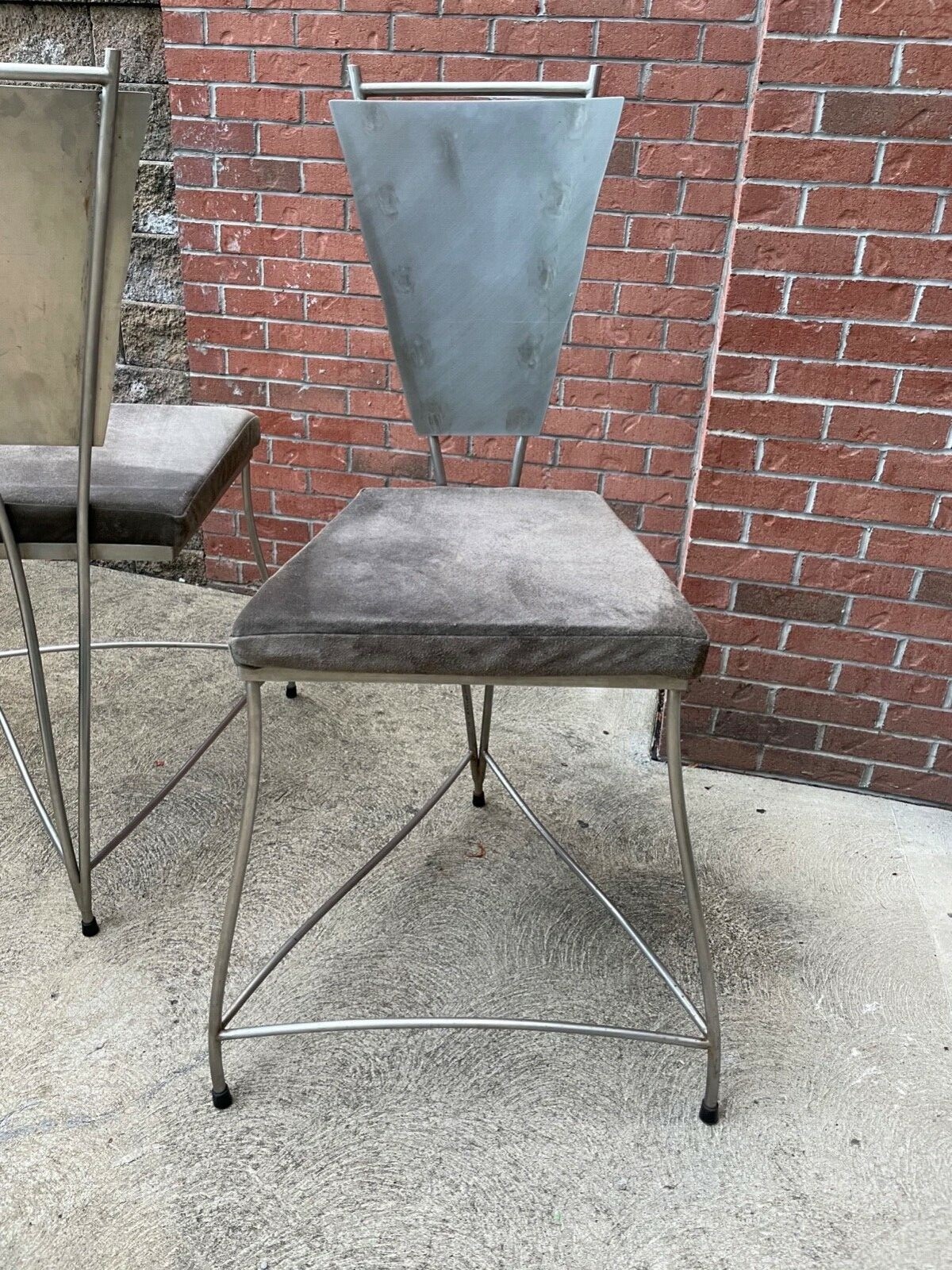 STAINLESS STEEL COUNTER TOP CHAIRS – One of a kind, made by Pittsburgh artists!