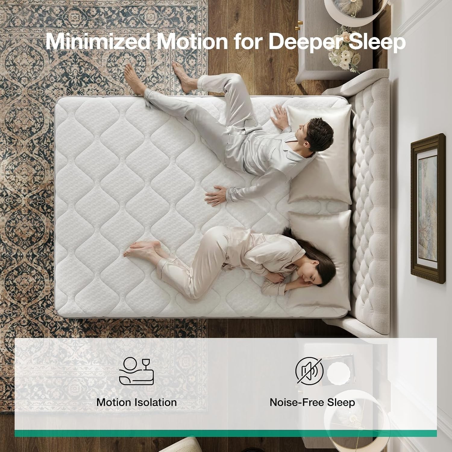 Luxurious King Size Mattress – 12” Hybrid with Pocketed Coils & Pressure Relief