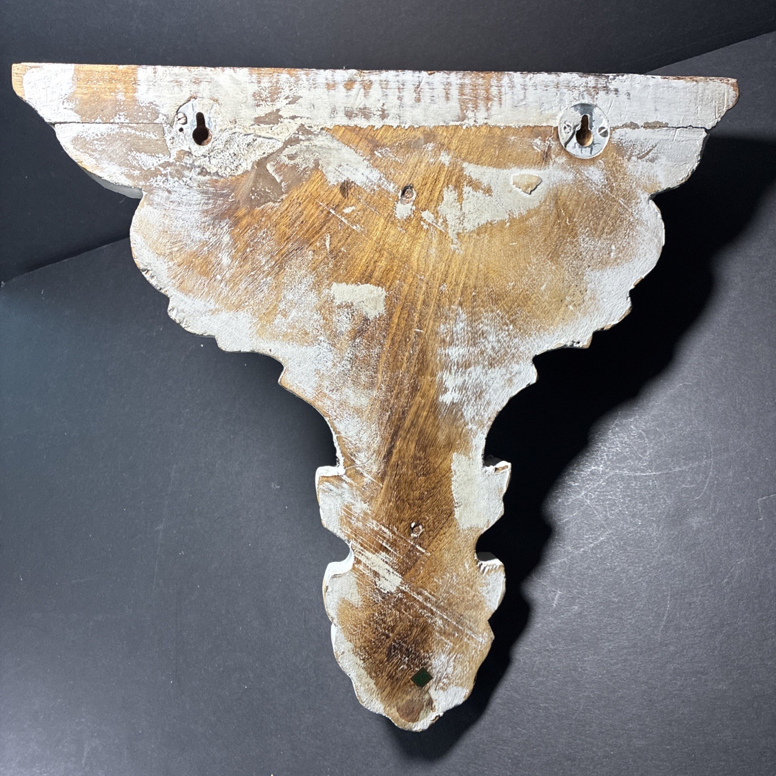 Shabby Wall Sconce Shelf Carved Solid Wood Gothic Victorian Scrolls Ornate Large