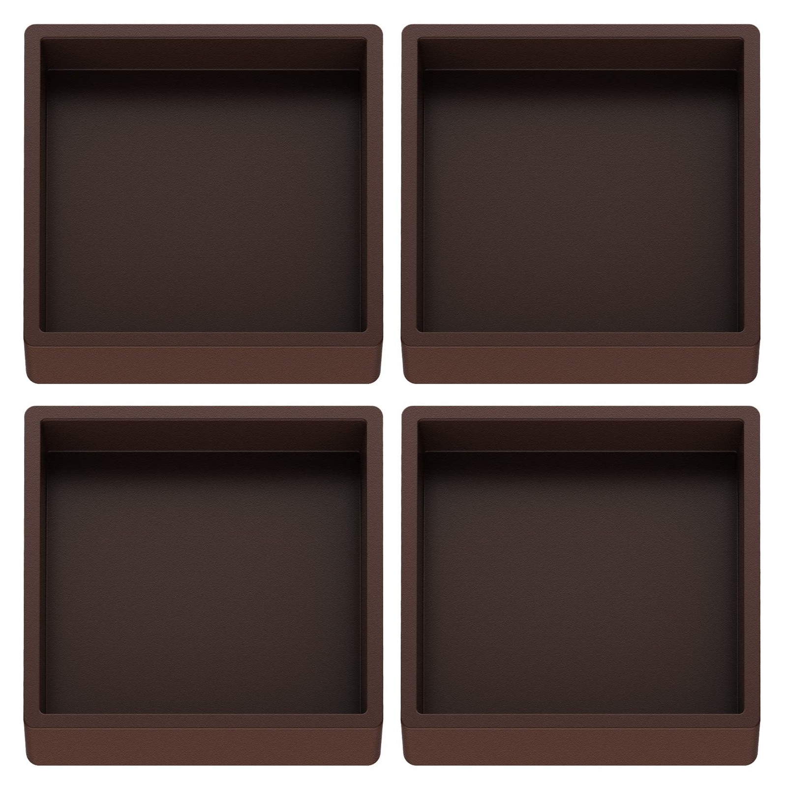 Furniture Coasters Caster Cups Rubber 2.5 inch Square no Slip Pads Furniture Leg