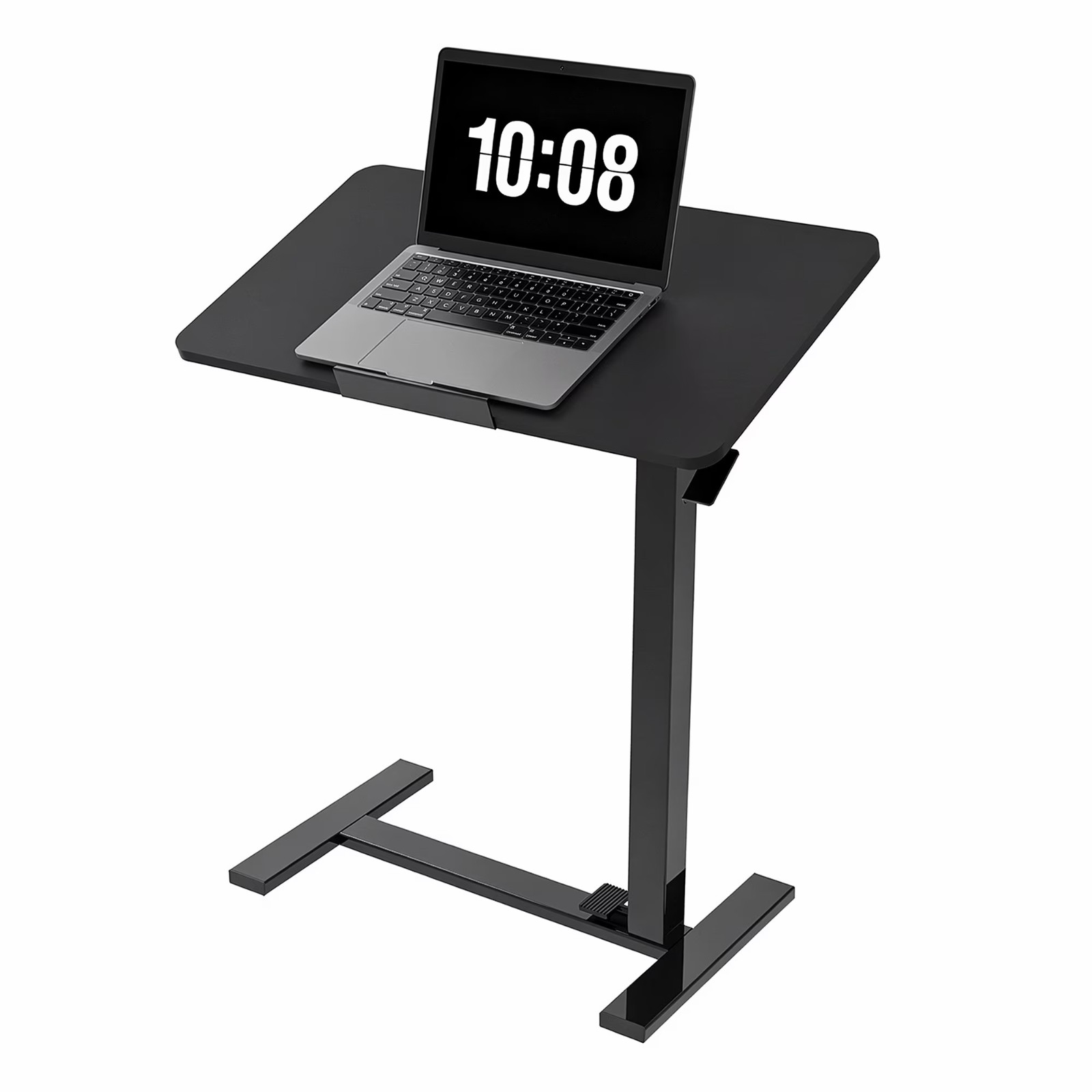 EDX Adjustable Overbed Table with Wheels, Rolling Laptop Bed Desk for Home Hospi
