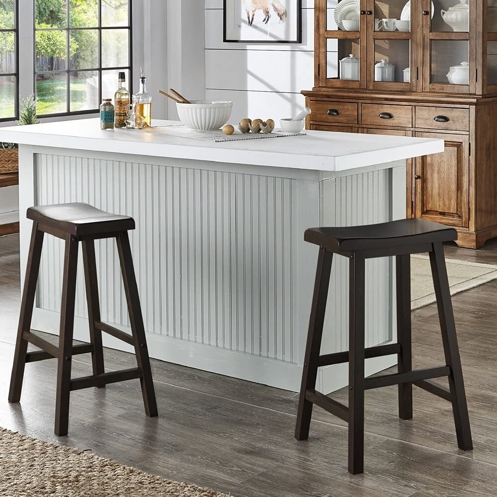 Inspire Q Salvador II Saddle Seat Backless Bar Stools (Set of 2) by Classic