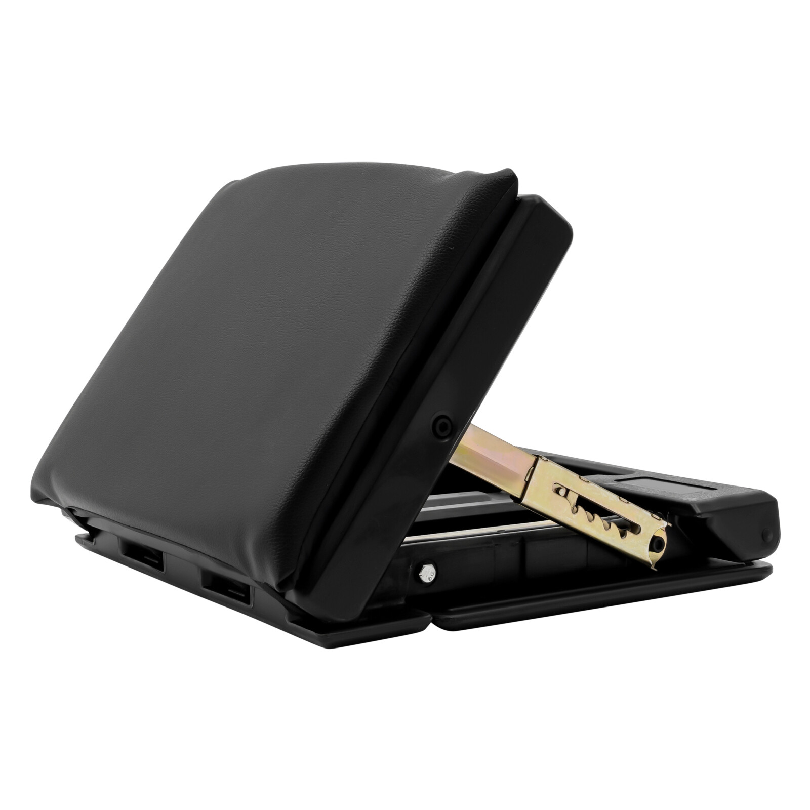 12.4*12.4*3.35in Black ABS& PU& Sponge& Copper Ergonomic Foldable Footrest ﻿ ﻿