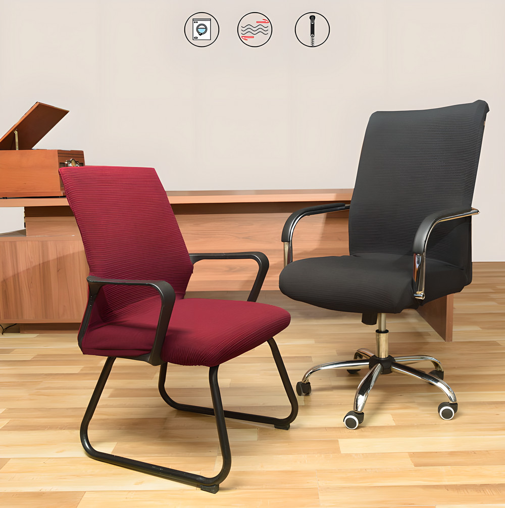 Elastic Removable Office Computer Slipcovers side zipper design arm chair cover