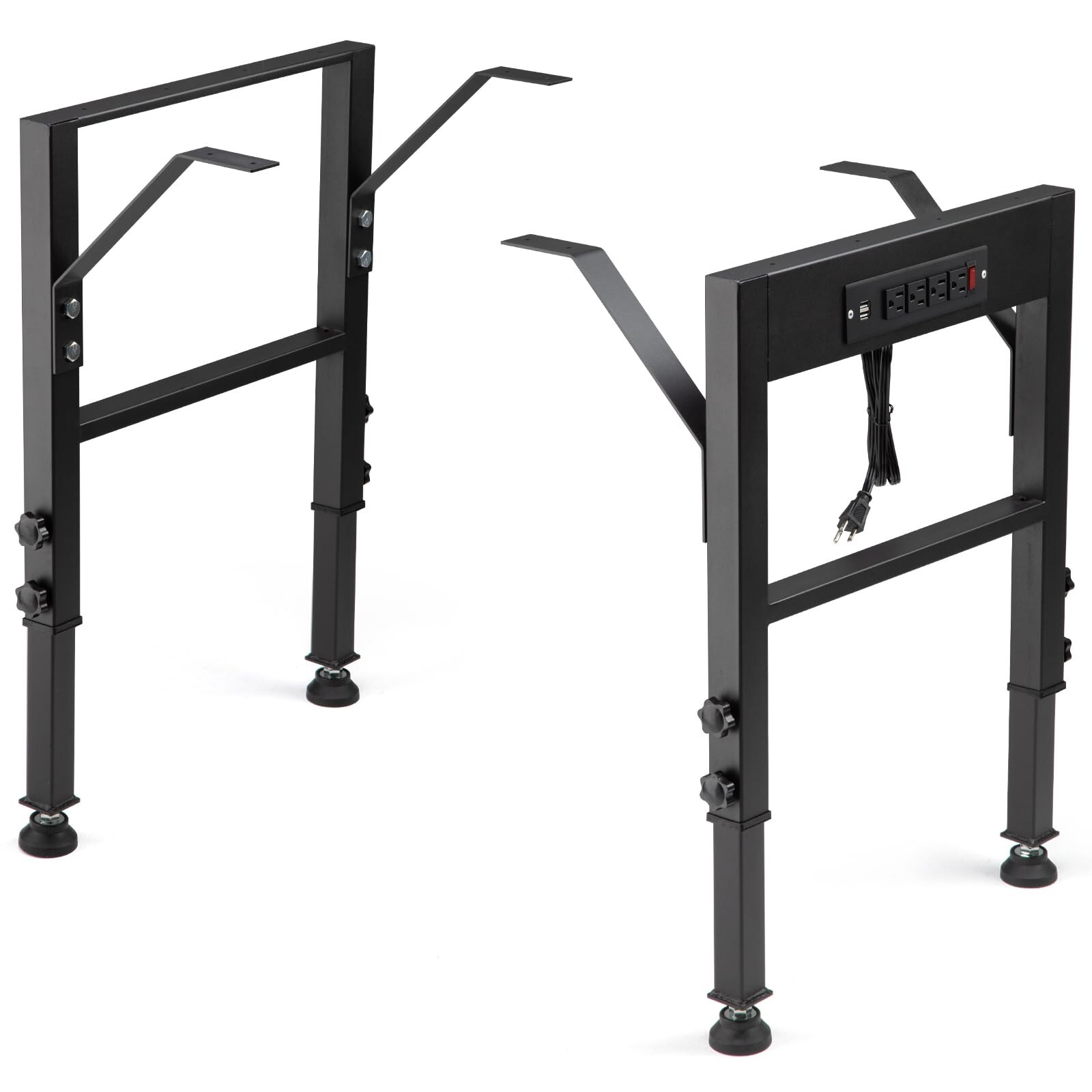 19.6-Inch Depth Workbench Frame, Height Adjustable 28.5″ to 33.8″,Set of 4 Me…