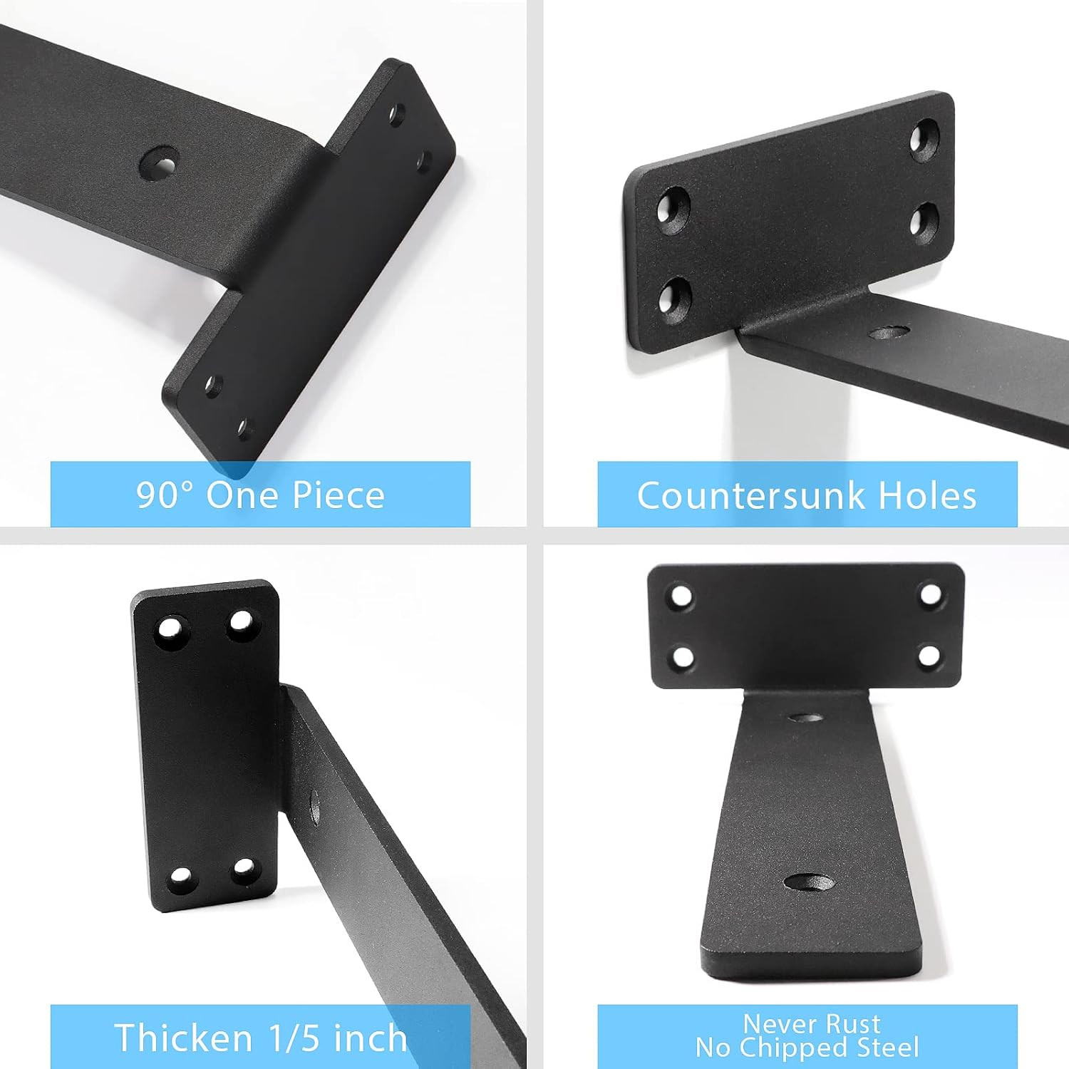 Shelf Brackets Floating Shlef Brackets 6-Inch 6-Packs, 1/5 Inch Thick Heavy Duty