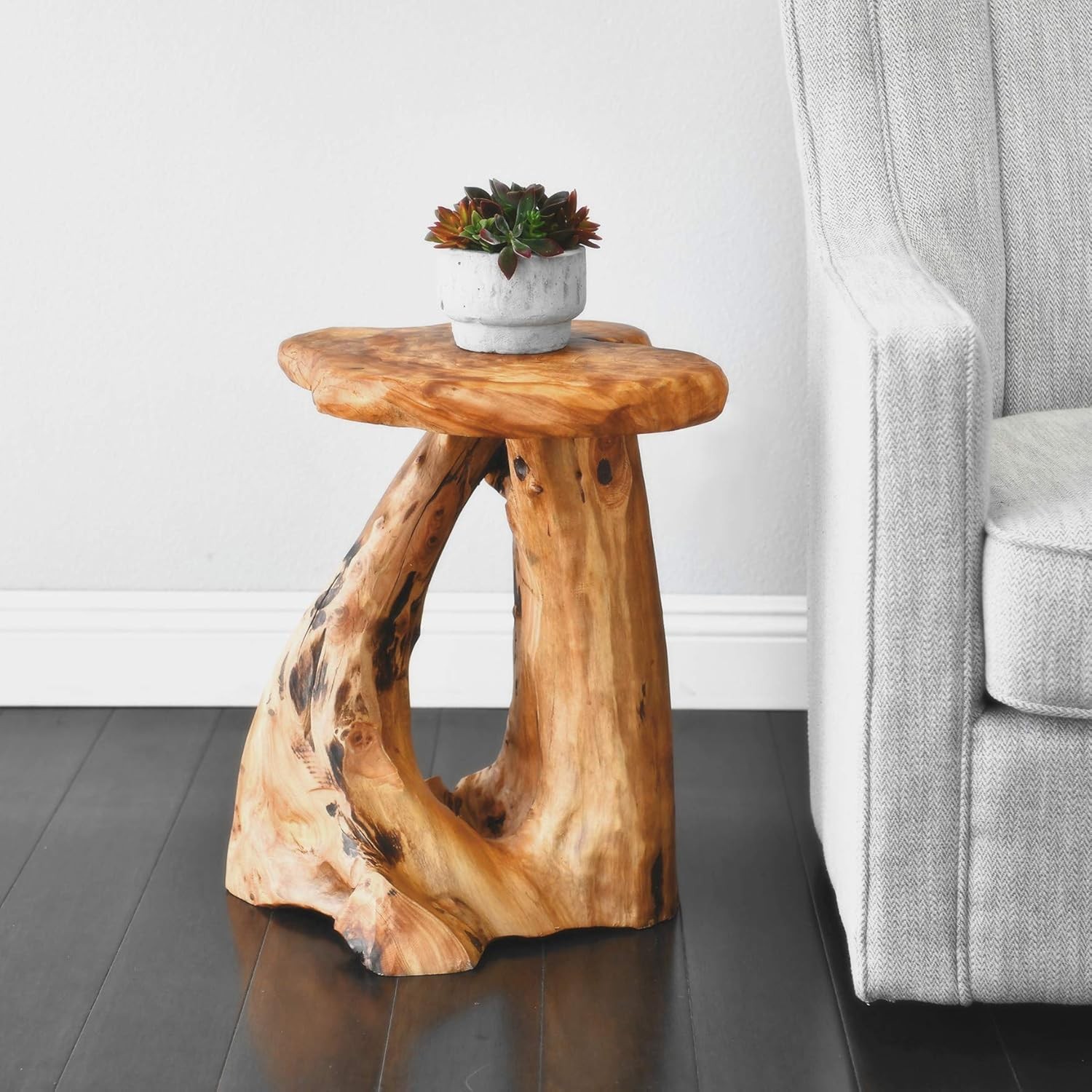 Natural Tree Stump Stool, Side Table, End Table, Plant Stand -19″ Tall
