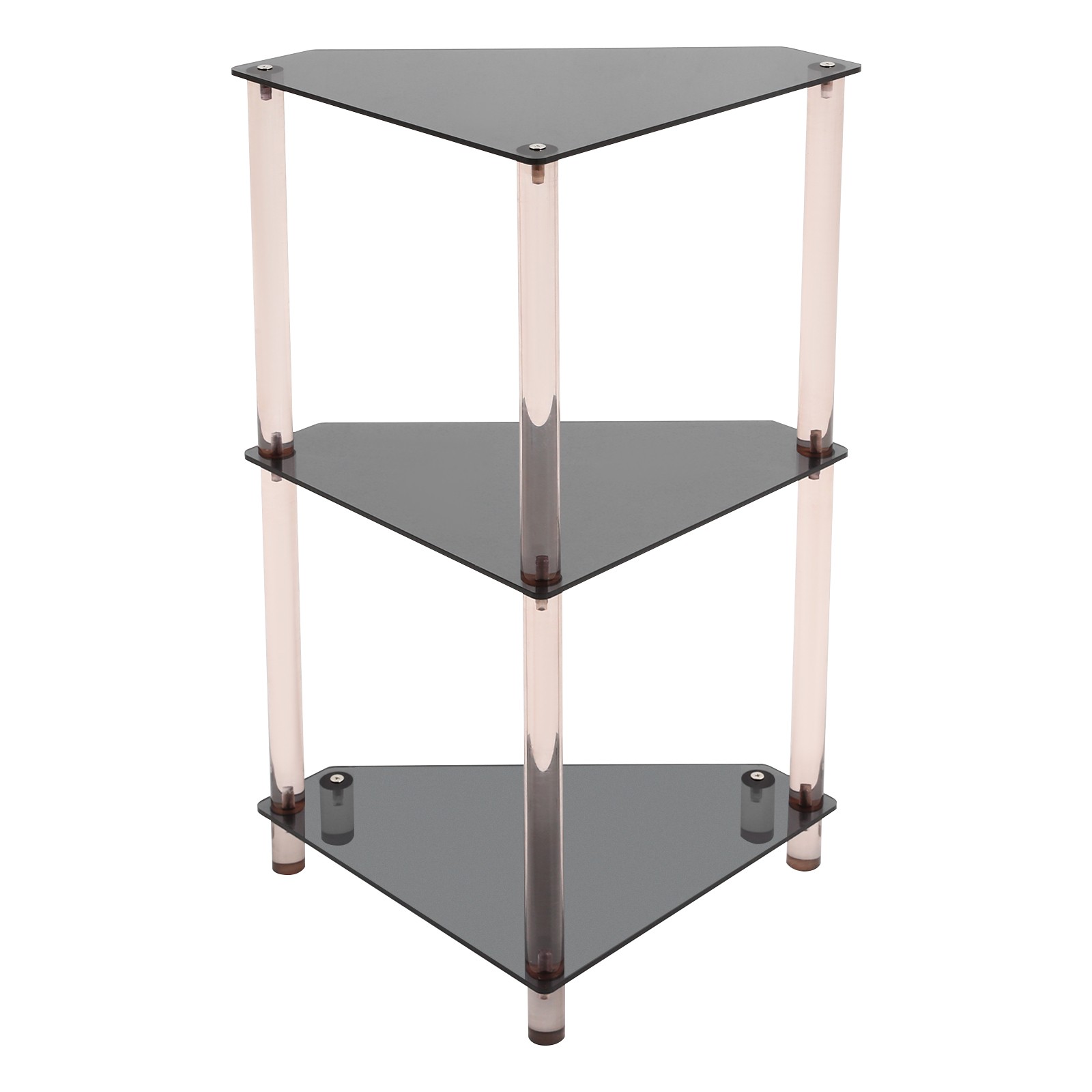 11.8*11.8*26in Triangle Corner Table 3 Tier Acrylic Living Room Side Table