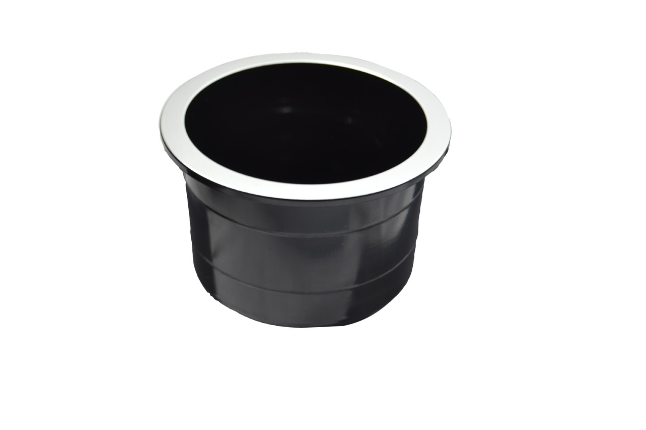 Replacement Cup Holder With Brushed Aluminum Lip 3.25″ Tall 4″ Diameter