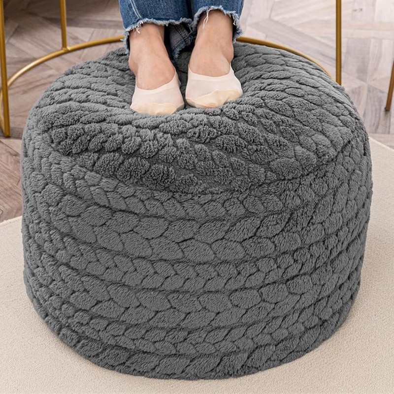 Soft Pouf Ottoman Foot Rest Comfortable Round Furniture Home Decor Extra Seating