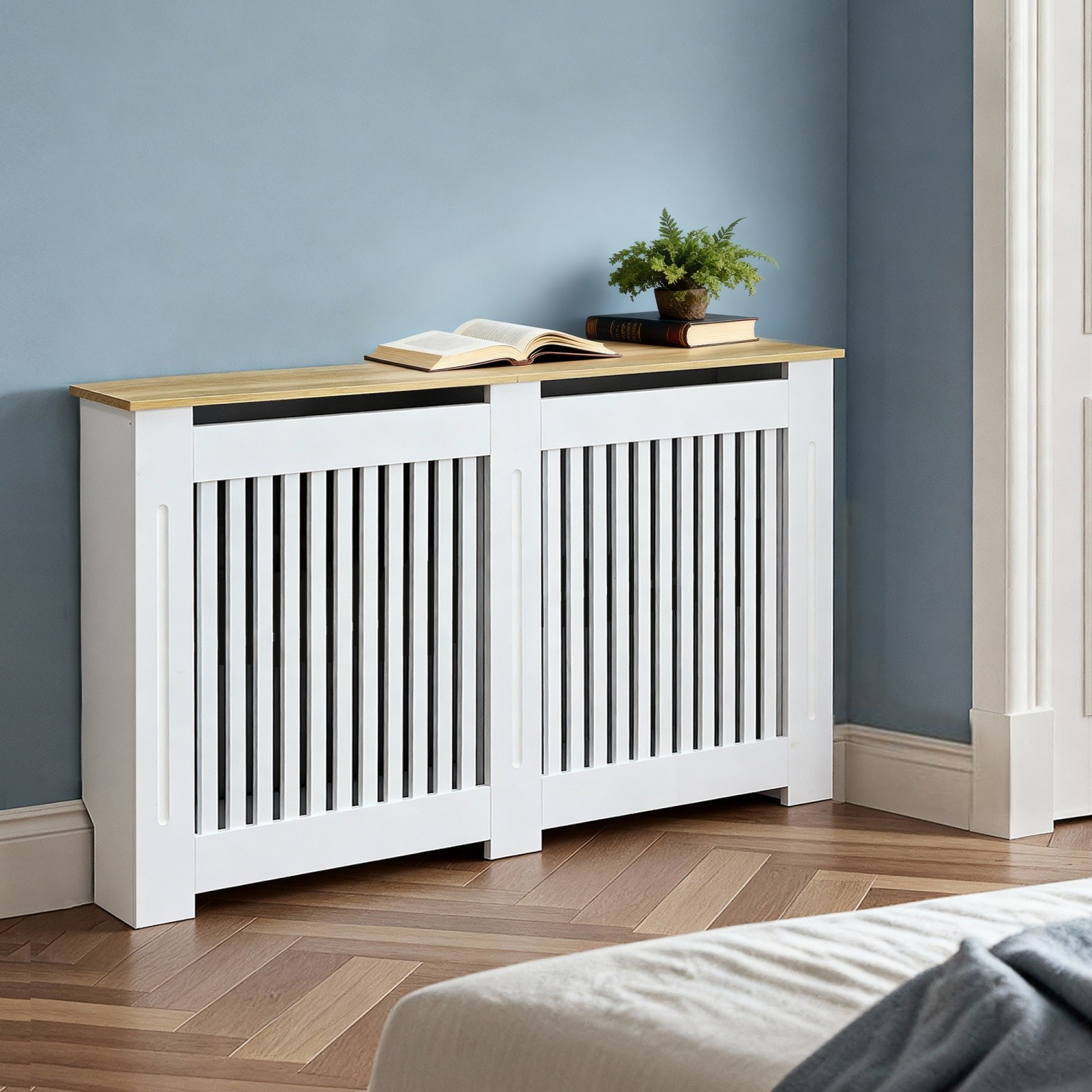 36” Tall Radiator Cover Wood Cabinet Decorative Heater Protector Grill Shelf