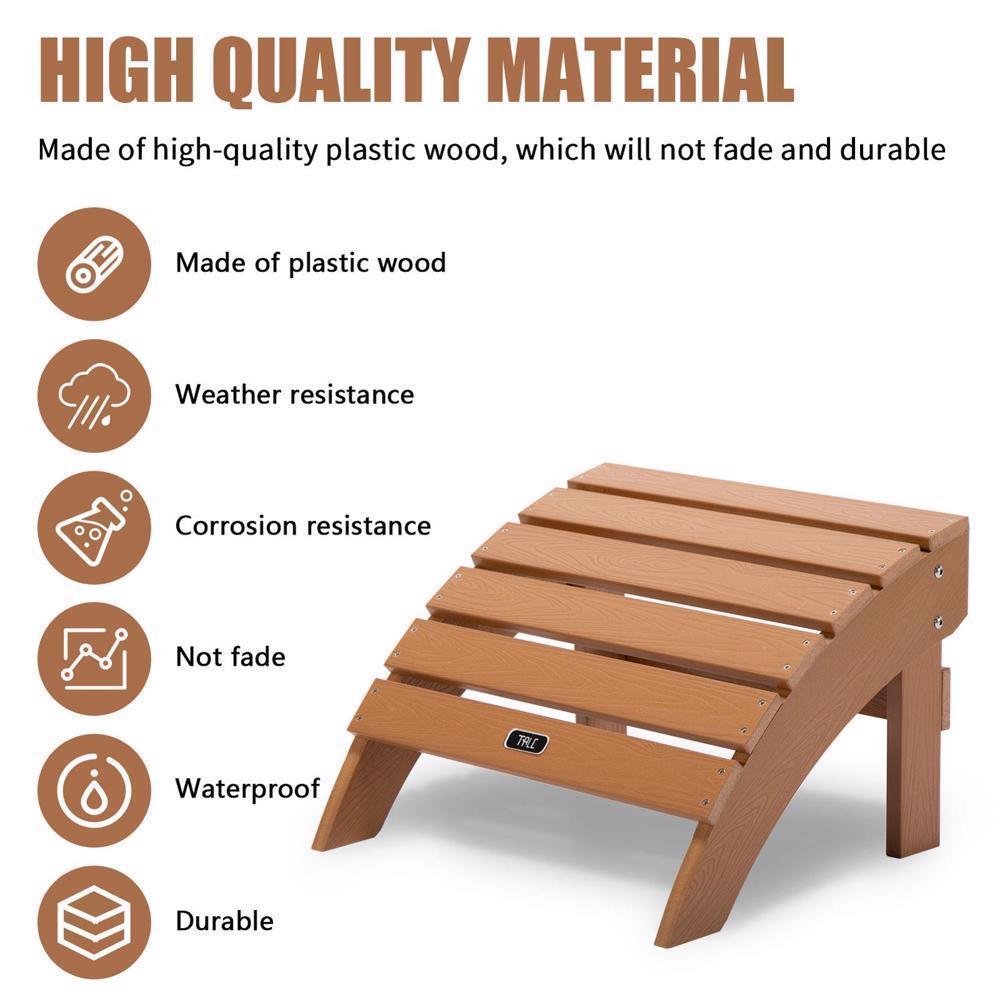 Poolside Adirondack Ottoman Footstool All-Weather and Fade-Resistant Plastic US