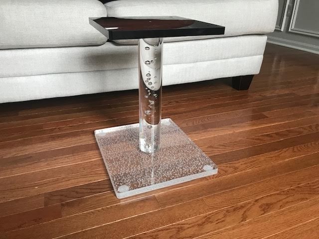Acrylic coffee table base. Coffee table leg with table top support