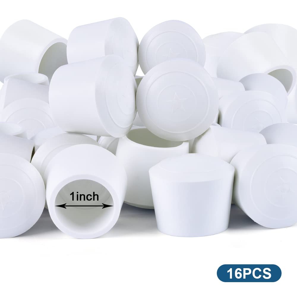 Sopito Chair Leg Caps, 1 Inch Non Slip Rubber Floor 1 inches, White