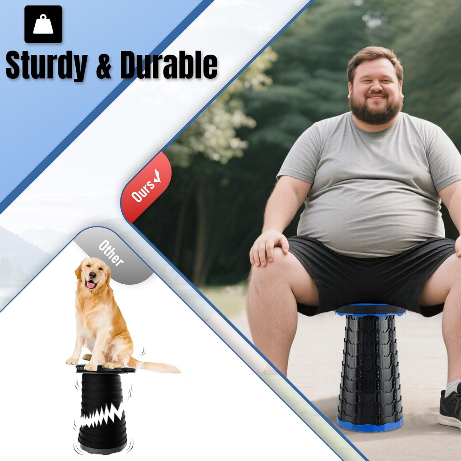 Upgraded Foldable Stool Thickened Set of 2, Portable Collapsible Stool Retractab