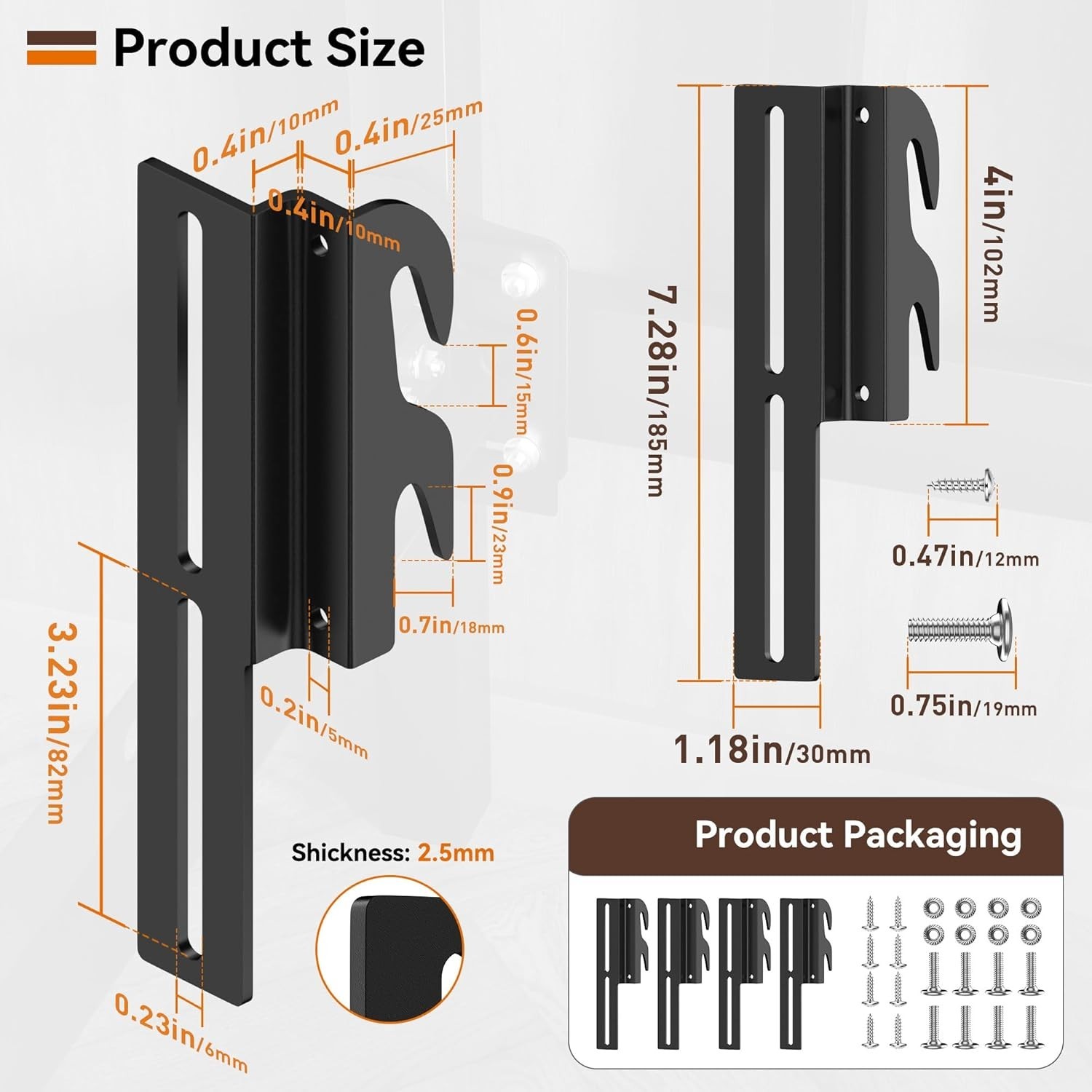 4Pcs 711 Bolt-On to Hook-On Bed Frame Conversion Brackets, Bed Frame 4 Pcs