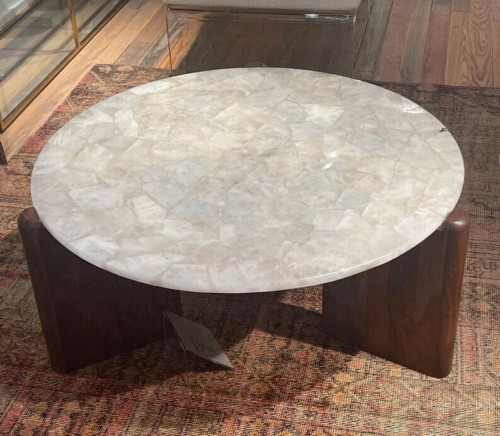 36 x 36 Inches Round White Quartz Table Top / Quartz Kitchen Dining Table Top
