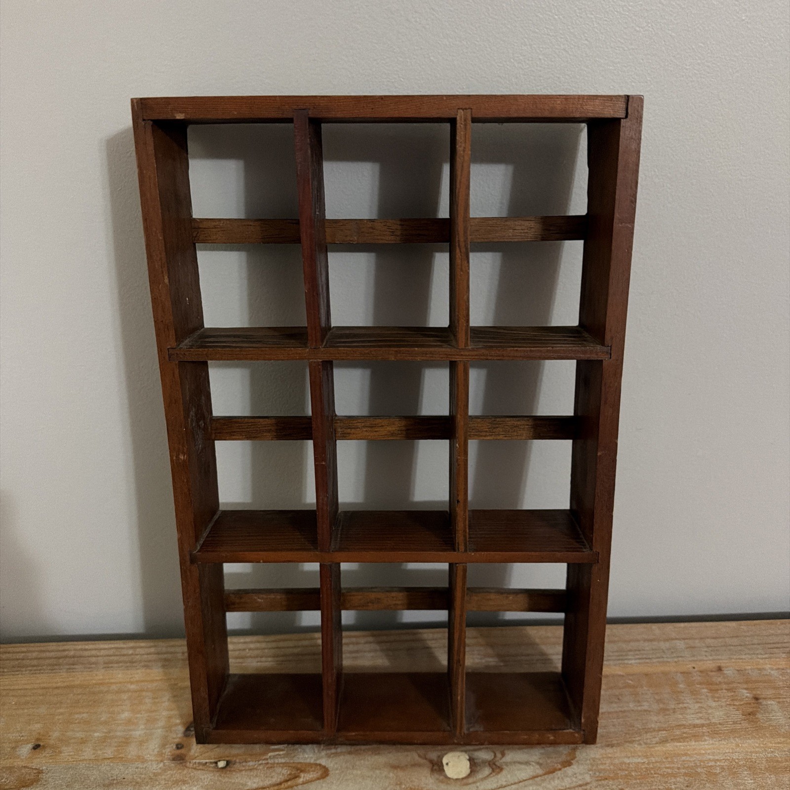 VTG Wood Trinket Shelf Display Cubby Shadow Box Country Cottage Rustic Handmade