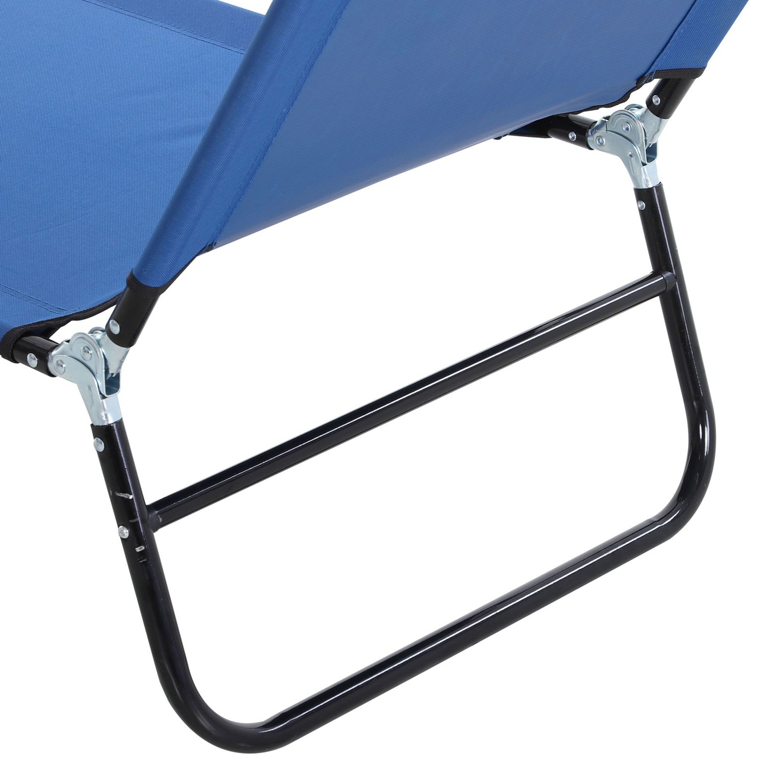 Folding Chaise Lounge Chair 5-Position Recline 74in Outdoor Blue