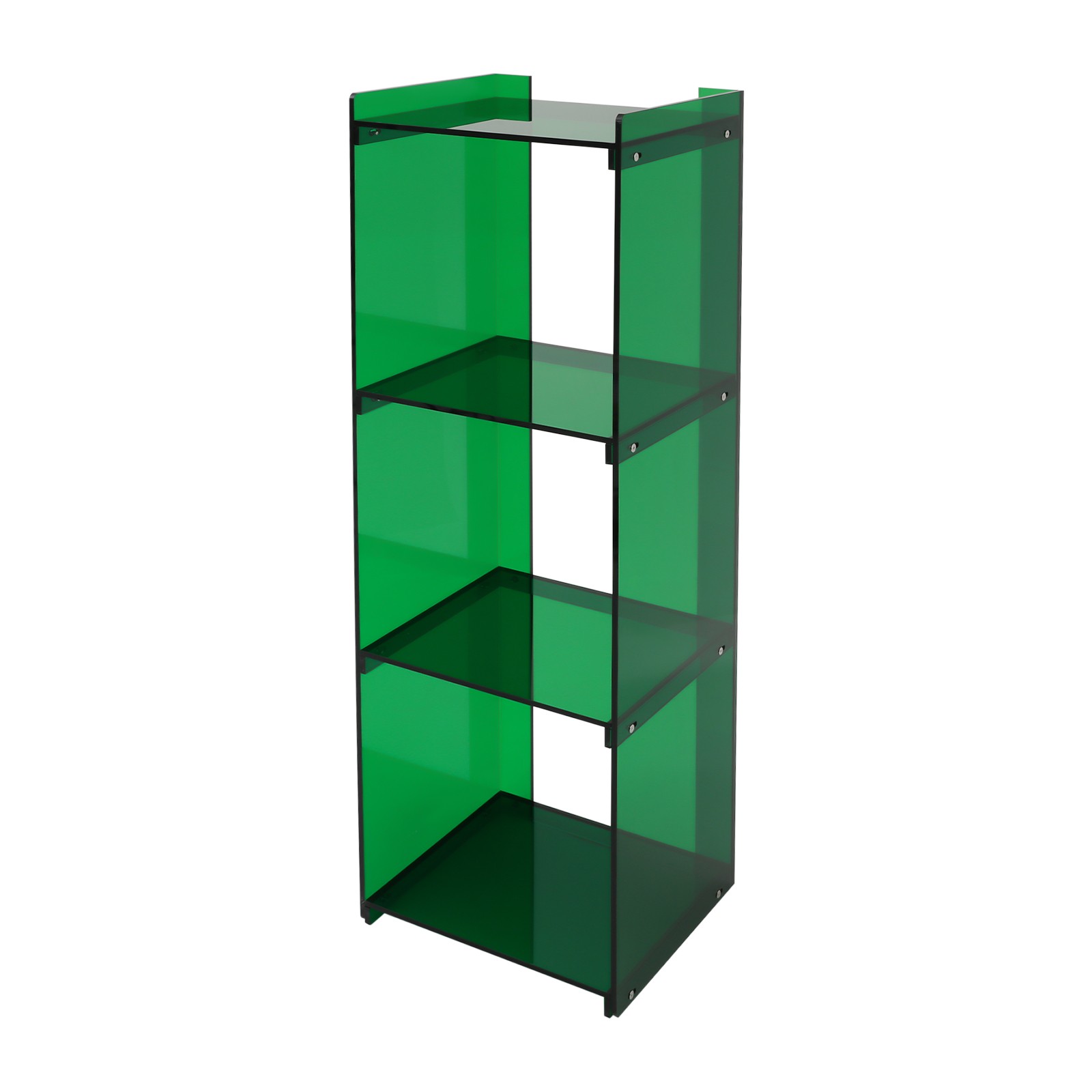 Green Acrylic Storage Bookcase, Standing Display Bookshelf 43.3*13.8*11.8in