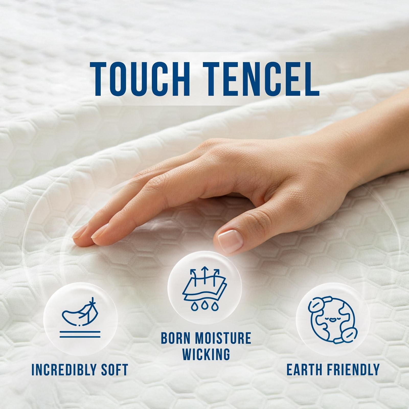 Luxury California King Size Tencel Waterproof Mattress King, White