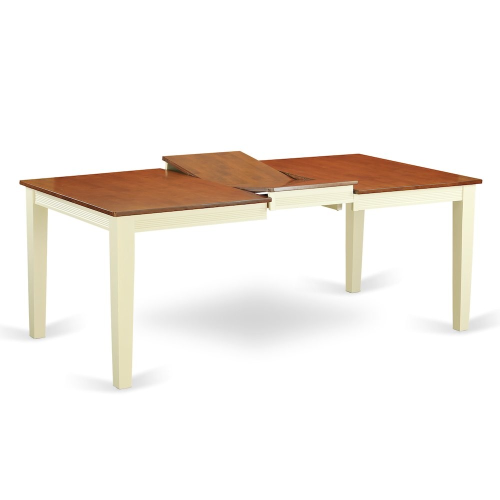 Quincy Rectangular Dining Table 40″x78″ in Buttermilk & Cherry Finish