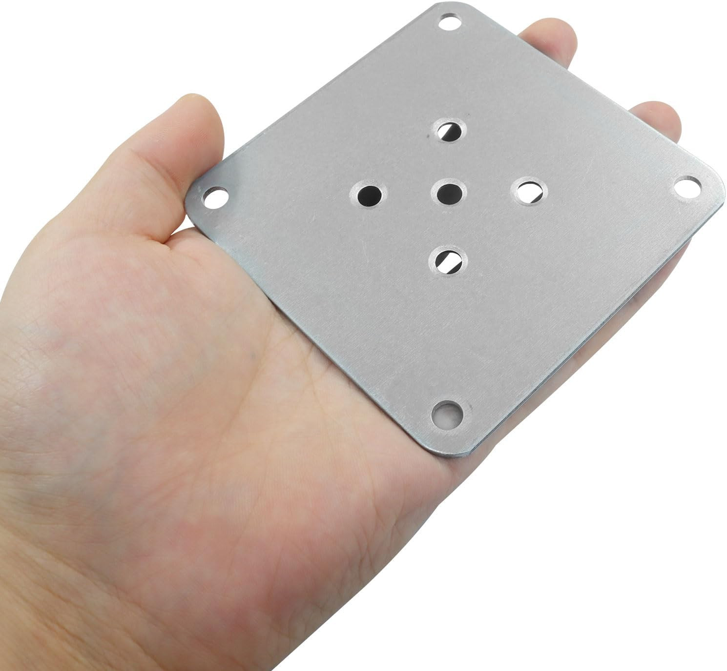 4Pcs Silver Metal Mounting Plates 9x9cm(3.54″x3.54″), 5 Hole Zinc Plated Brac…